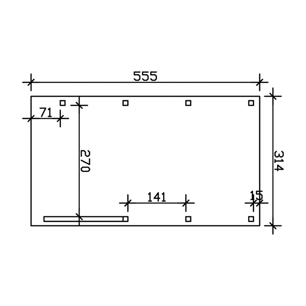 Skanholz Einzelcarport »Friesland 5«, Holz, 270 cm, braun