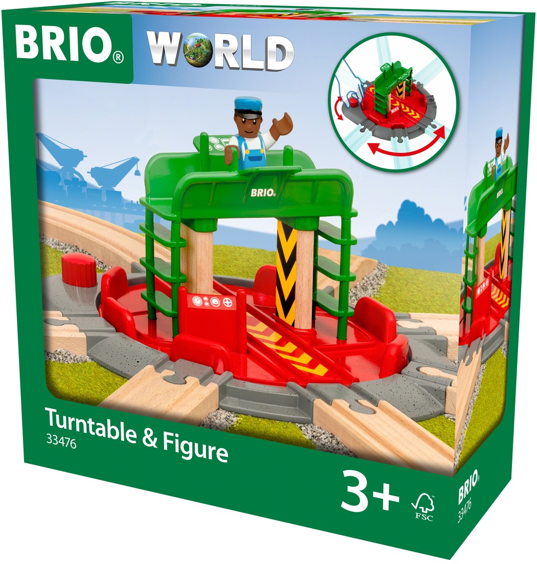BRIO® Spielzeugeisenbahn-Brücke »BRIO® WORLD, Lok-Drehscheibe mit Kontrollbrücke«, FSC® - schützt Wald - weltweit