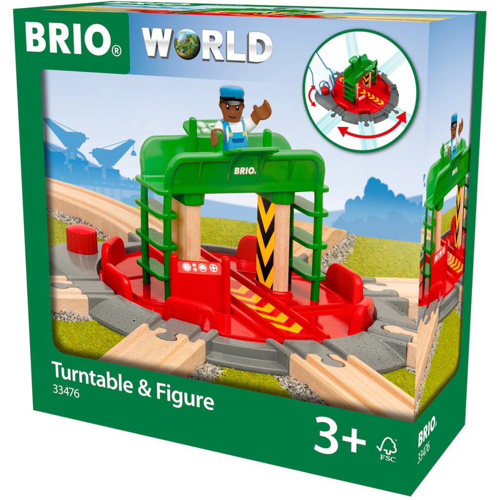 BRIO® Spielzeugeisenbahn-Brücke »BRIO® WORLD, Lok-Drehscheibe mit Kontrollbrücke«, FSC®- schützt Wald - weltweit