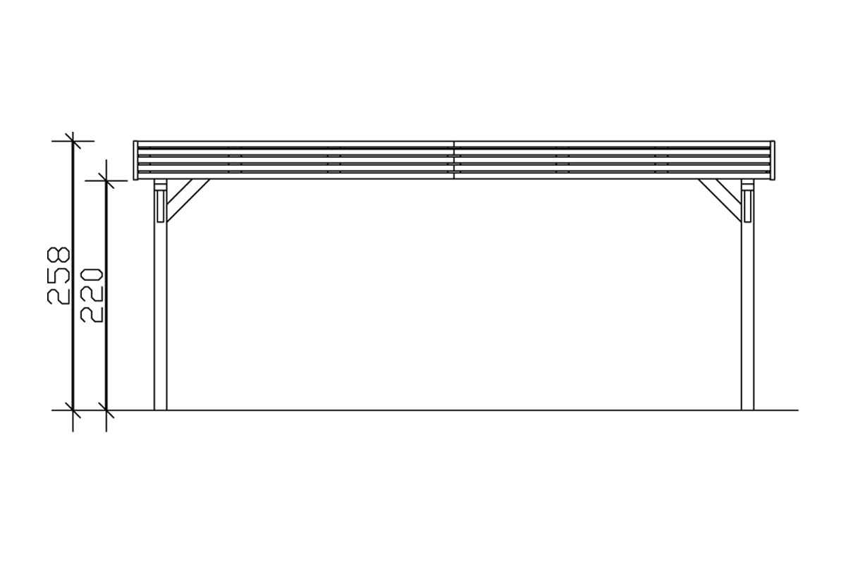 Skanholz Doppelcarport »Spessart«, Leimholz-Nordisches Fichtenholz, 550 cm, hellbraun