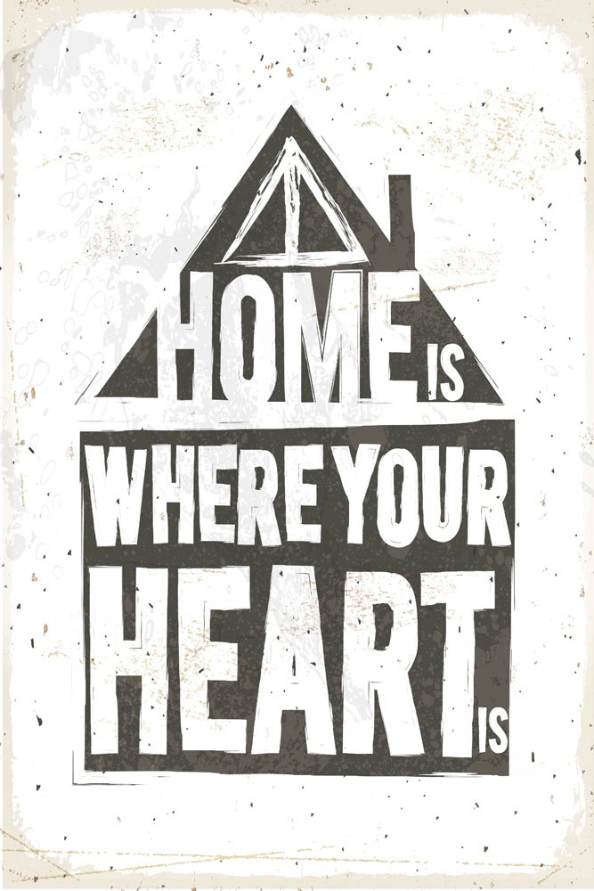 queence Metallbild "Heart" Schriftzug  Schriftzüge  Sprüche  Sprüche & Text günstig online kaufen