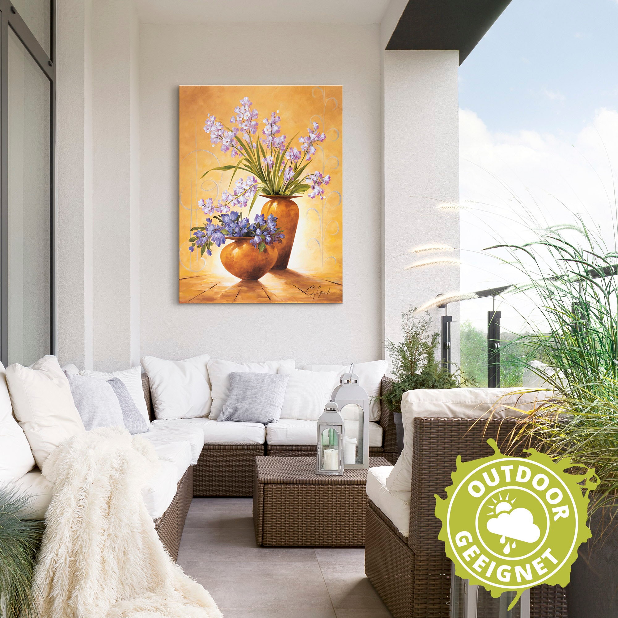 Artland Wandbild »Italienische Blumen IV«, Vasen & Töpfe, (1 St.), als Alubild, Leinwandbild, Wandaufkleber oder Poster in versch. Größen