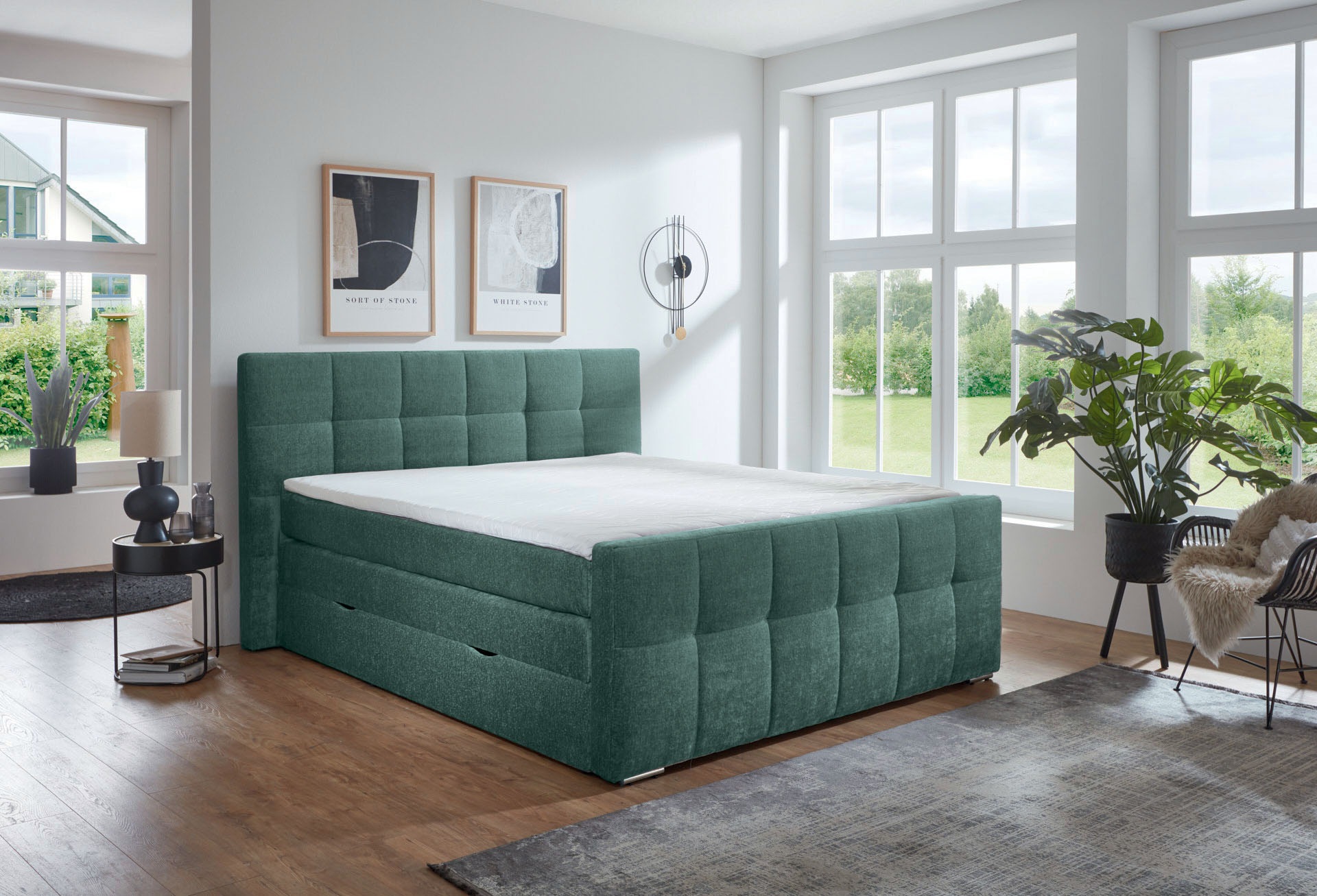 Places of Style Boxspringbett »Rosà«, H3/H3, H3/H4, H4/H4 möglich