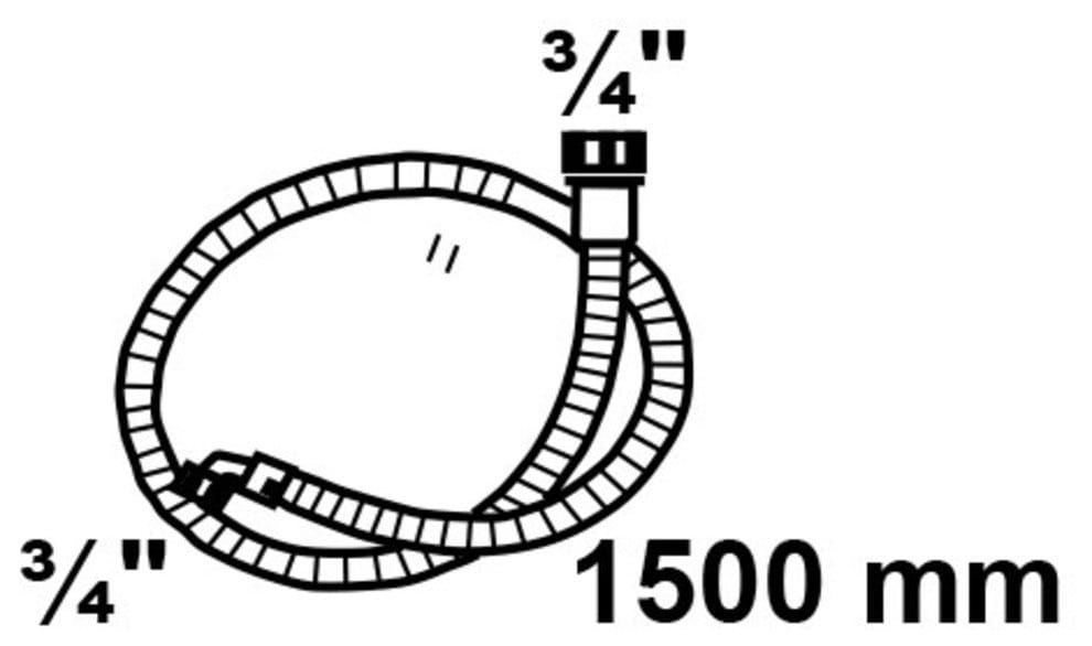 Kirchhoff Zulaufschlauch, WAS Zulaufschlauch, 3/4"IG x 1,5 m x 3/4"IG, 10bar/25°C