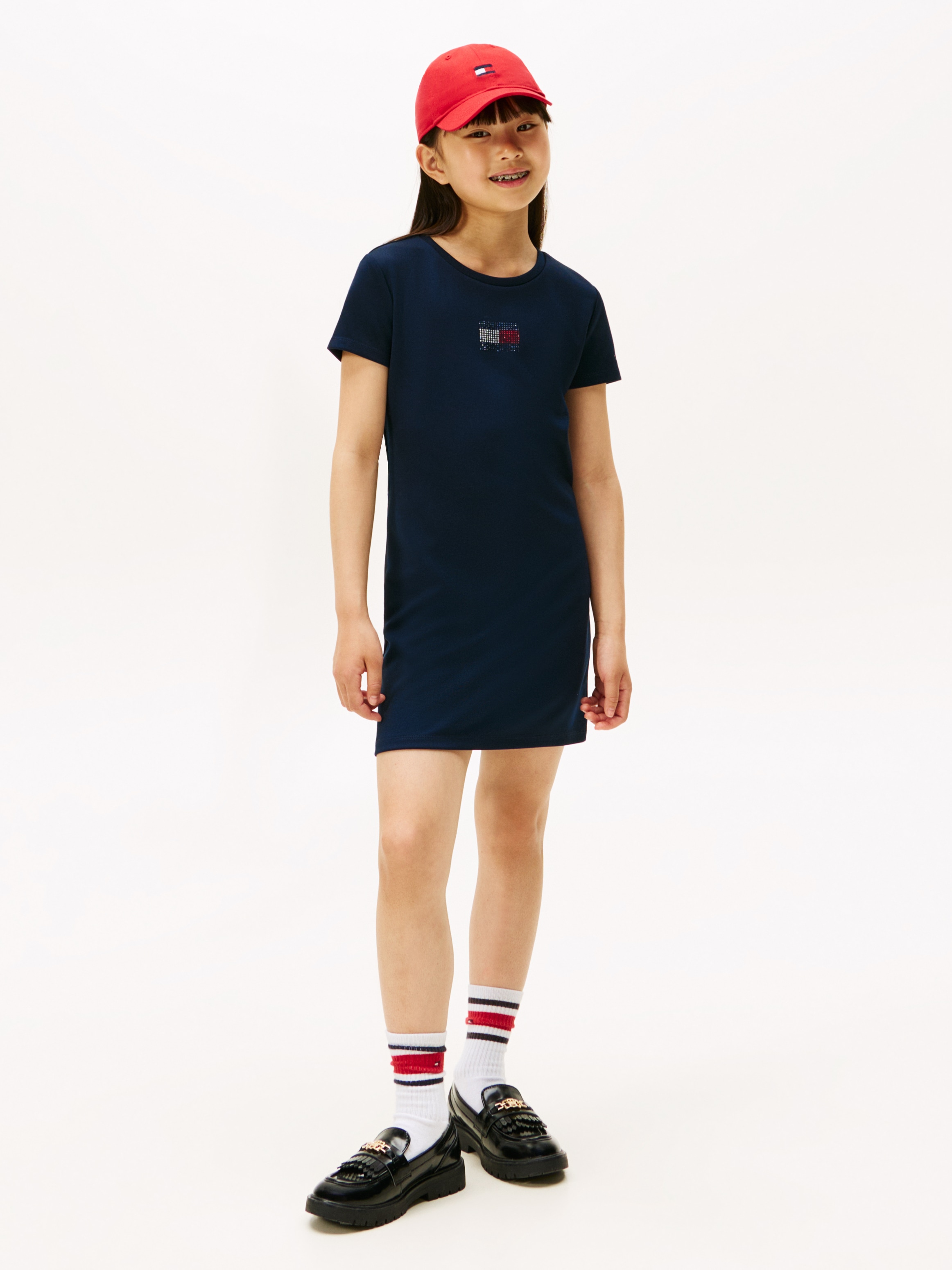 Tommy Hilfiger Shirtkleid "STRAIGHT PUNTO DRESS S/S" Ohne Tasche Kinder bis 16 Jahre