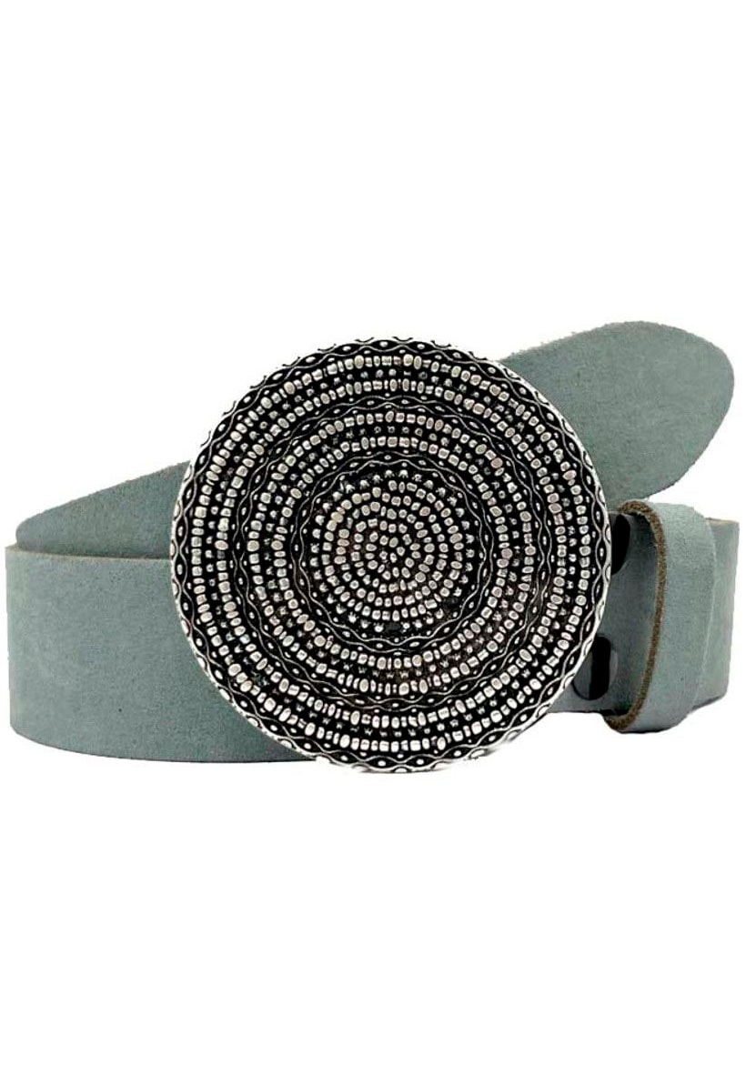 Rettungsring Gürtel Koppelgürtel Vollrindleder in Veloursoptik, Rund Gürtel günstig online kaufen