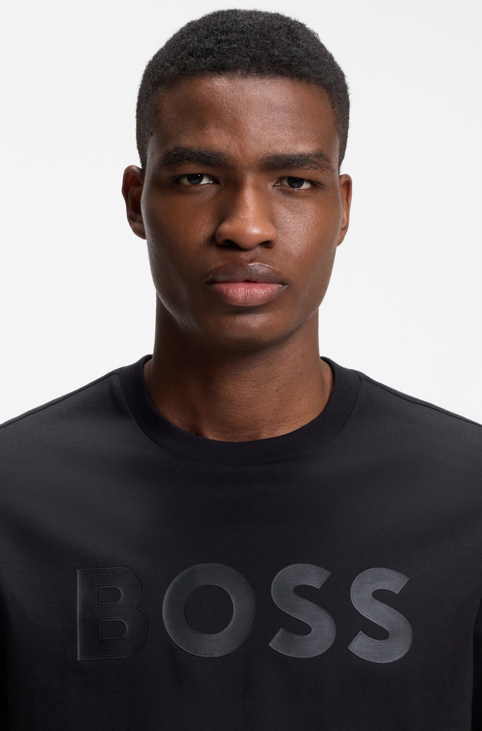 BOSS GREEN T-Shirt »TS Structure Logo« 100% Cotton, Regular Fit, Rundhalsausschnitt