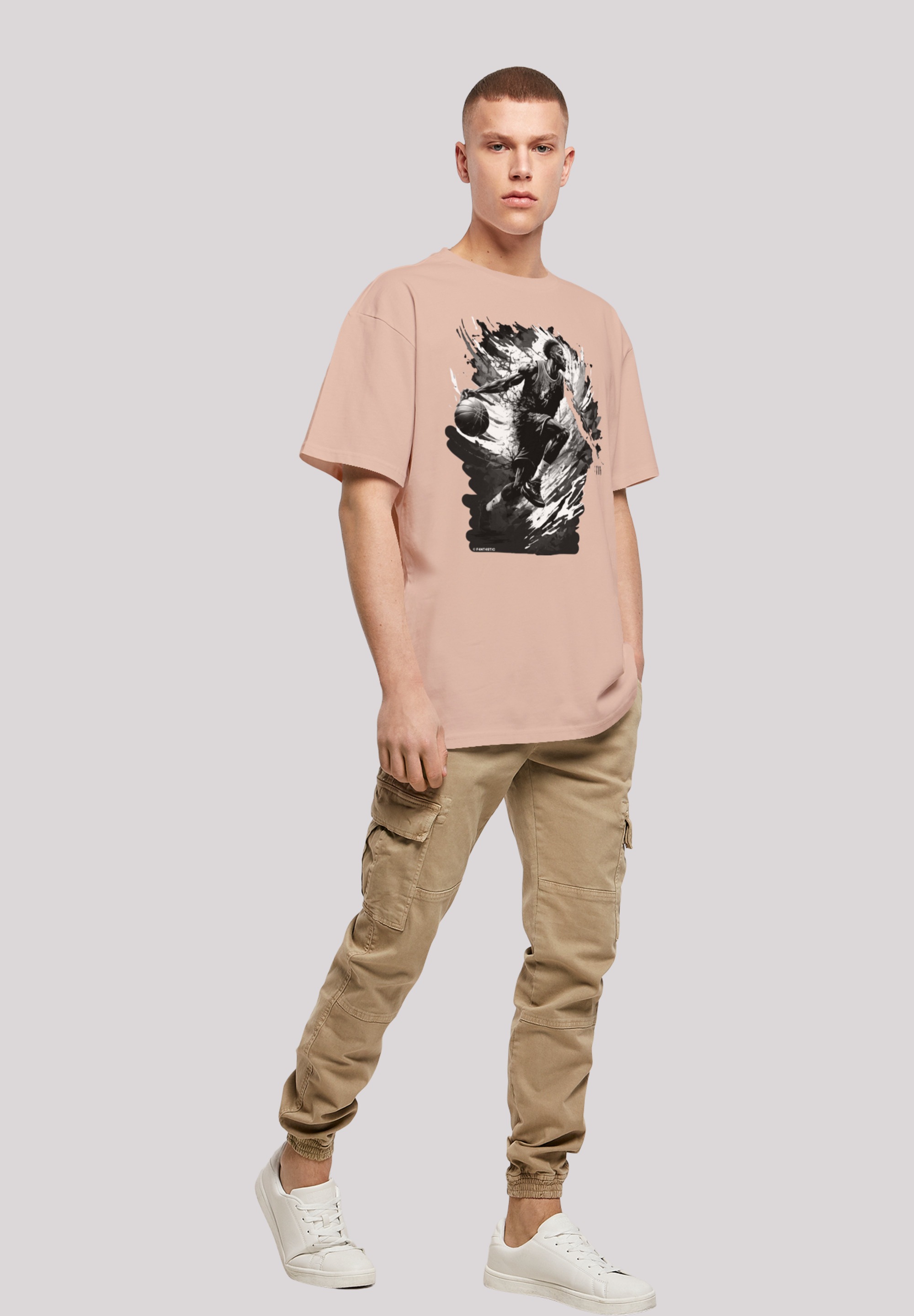 F4NT4STIC T-Shirt »Basketball Splash Sport OVERSIZE TEE«, Print