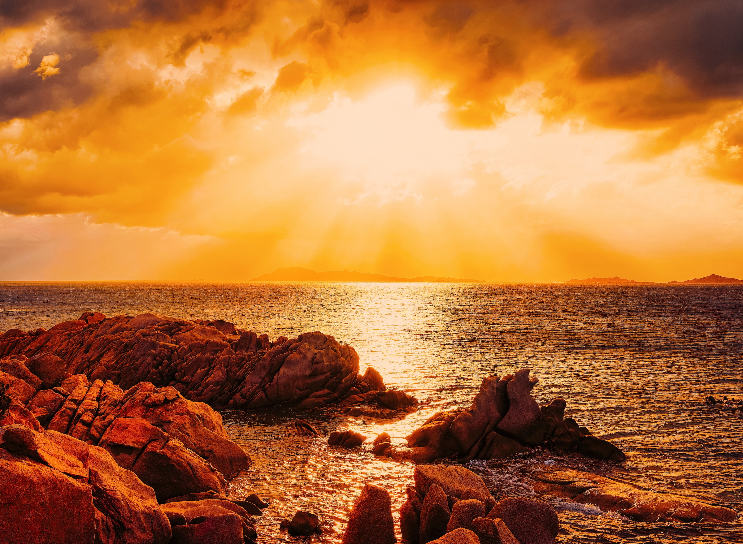 Papermoon Fototapete "Capriccioli Beach Sunset Sardinia" glatt
