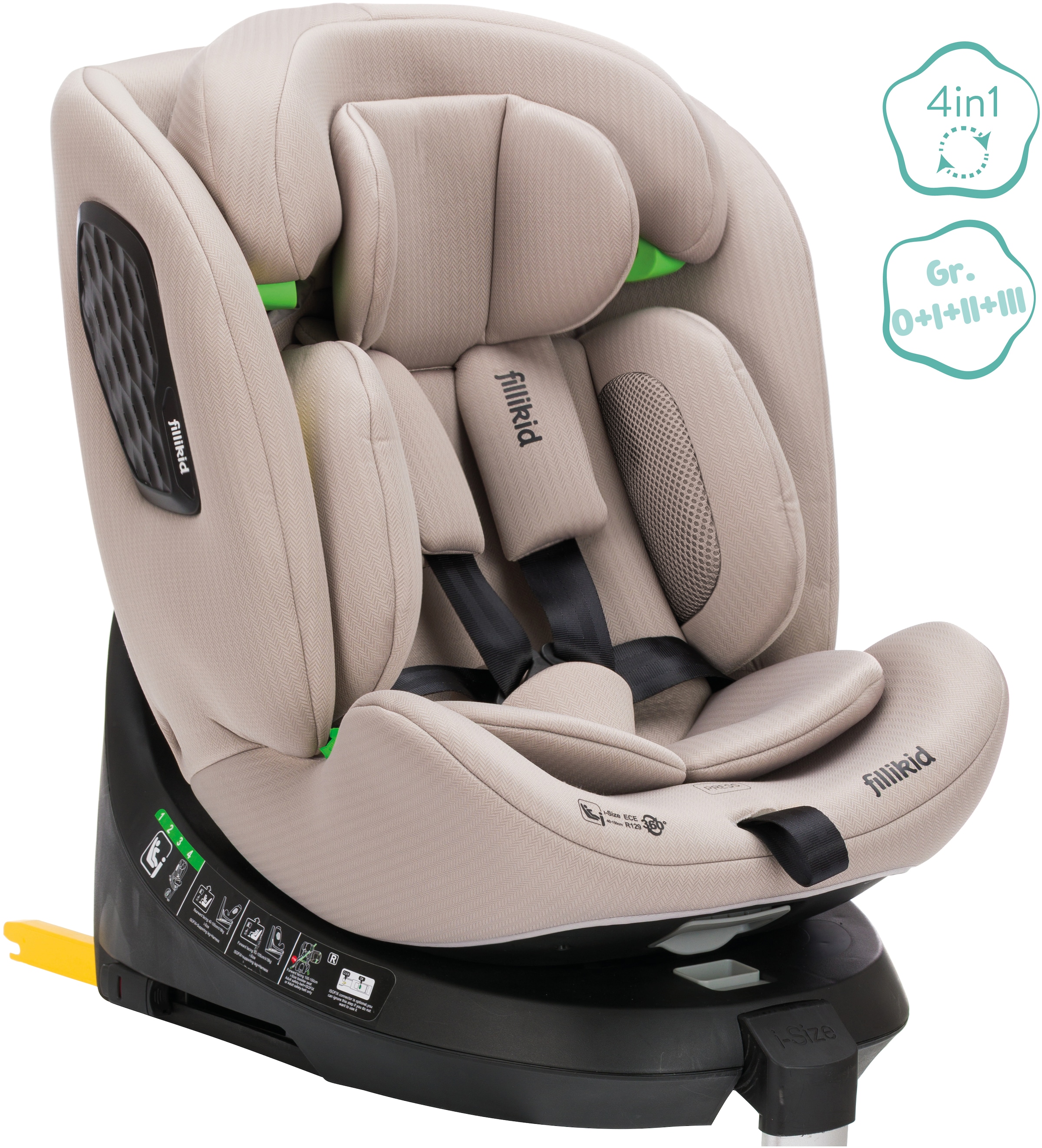 Fillikid Autokindersitz »Aris« 360° drehbar, inkl. Isofix