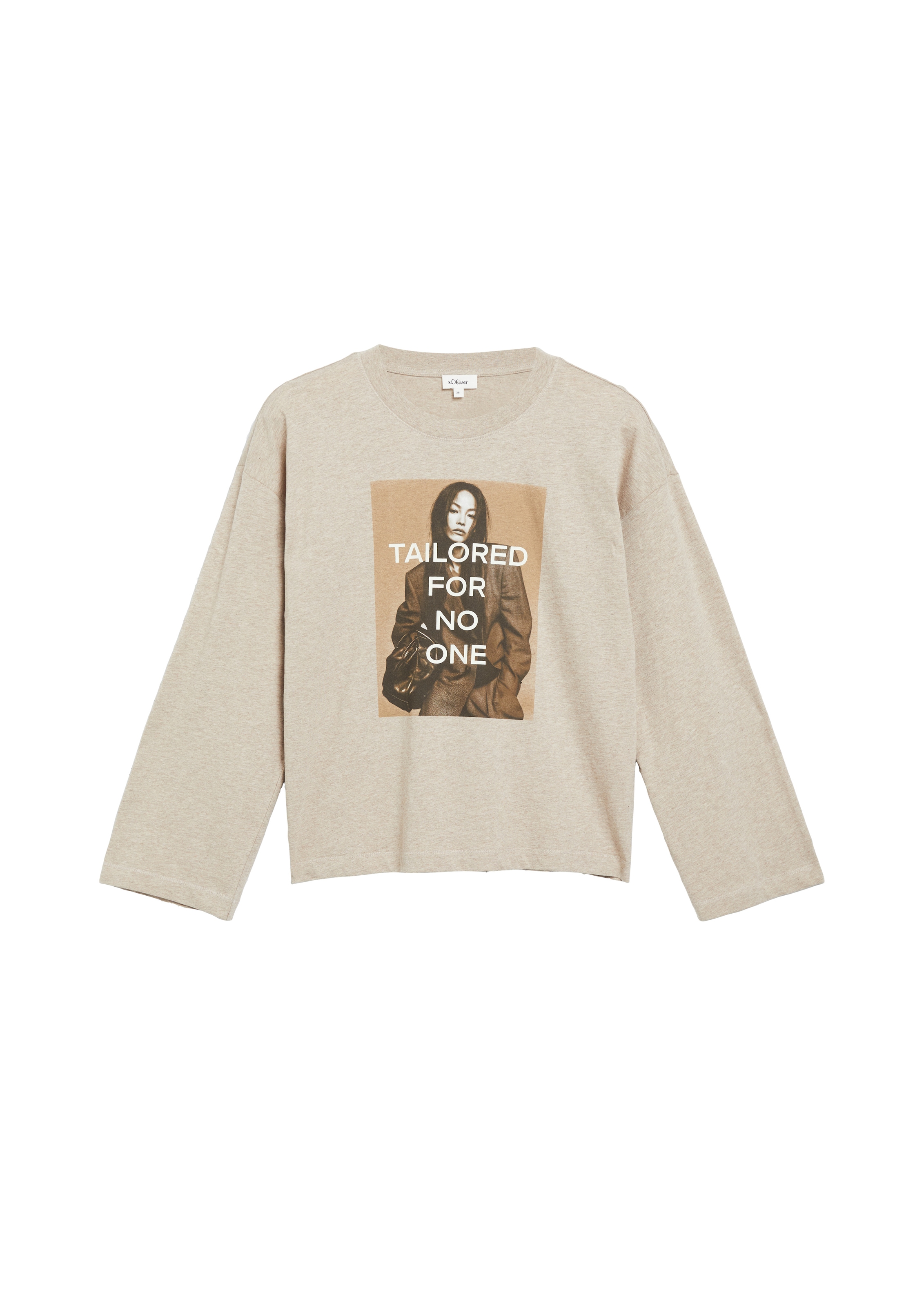 s.Oliver Langarmshirt mit Print / Baumwolle