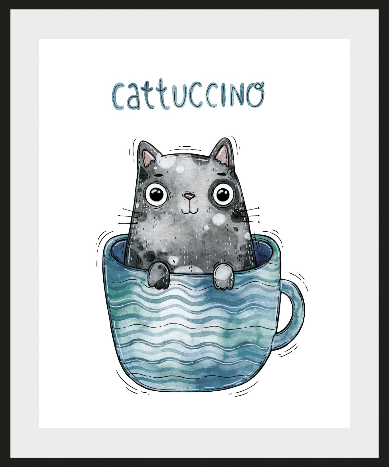 queence Bild "Cattucino", Katze-Humor-Schriftzug-Kaffee-Kaffee Bilder, (1 S günstig online kaufen