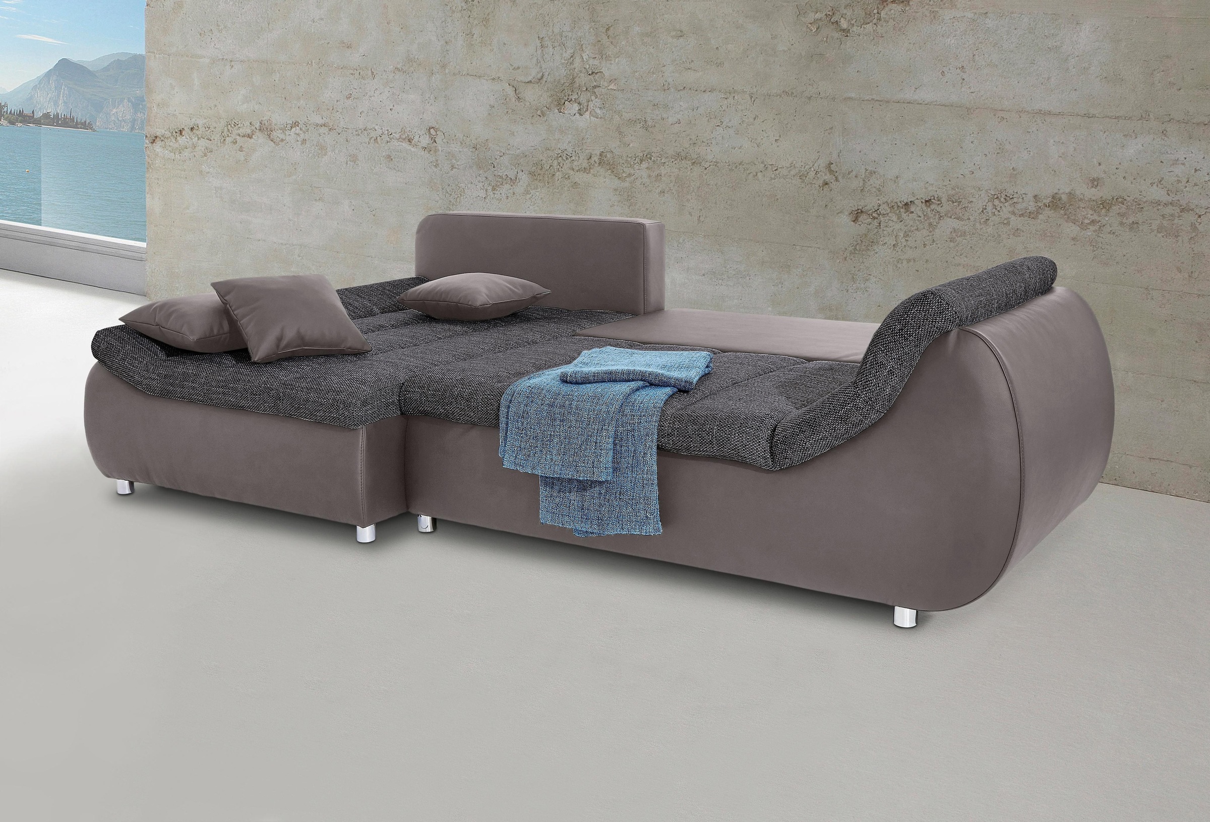 INOSIGN Ecksofa "Imola elegant und bequem, aktuelle Steppung im Sitz, L-For günstig online kaufen