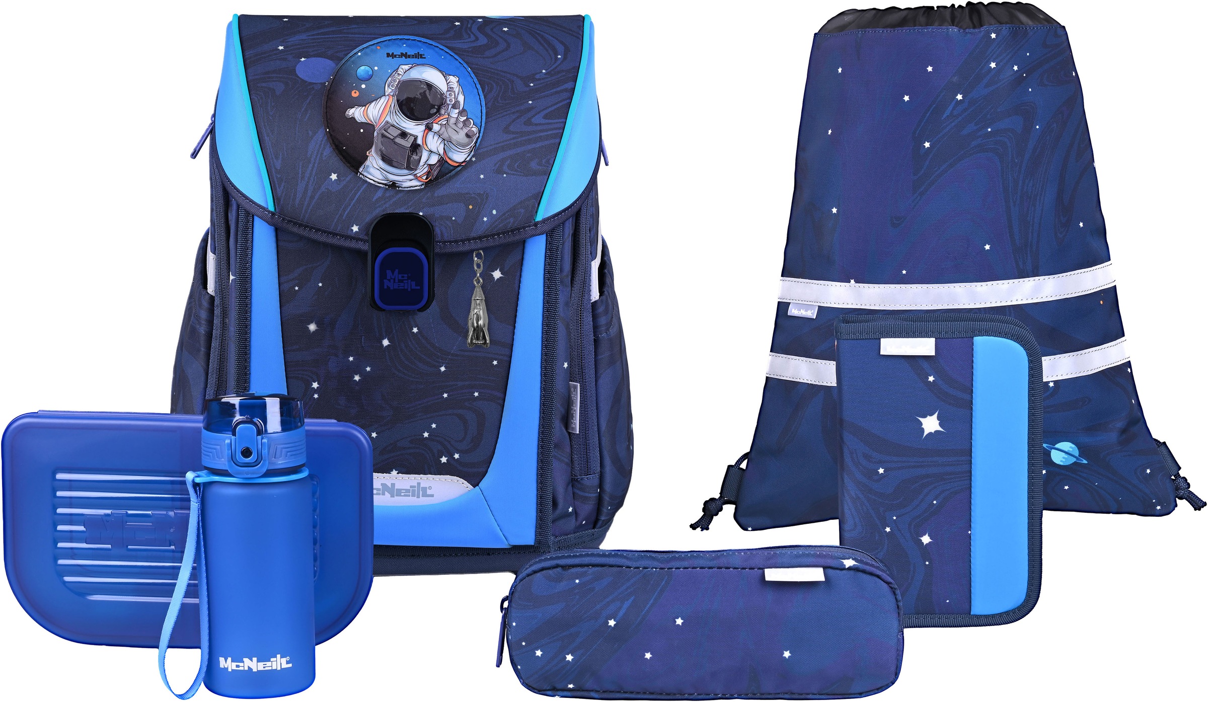 MCNEILL Kinder Schulranzen "Primo, inkl. Etui, Turnbeutel"space, Polyester, Rucksäcke
