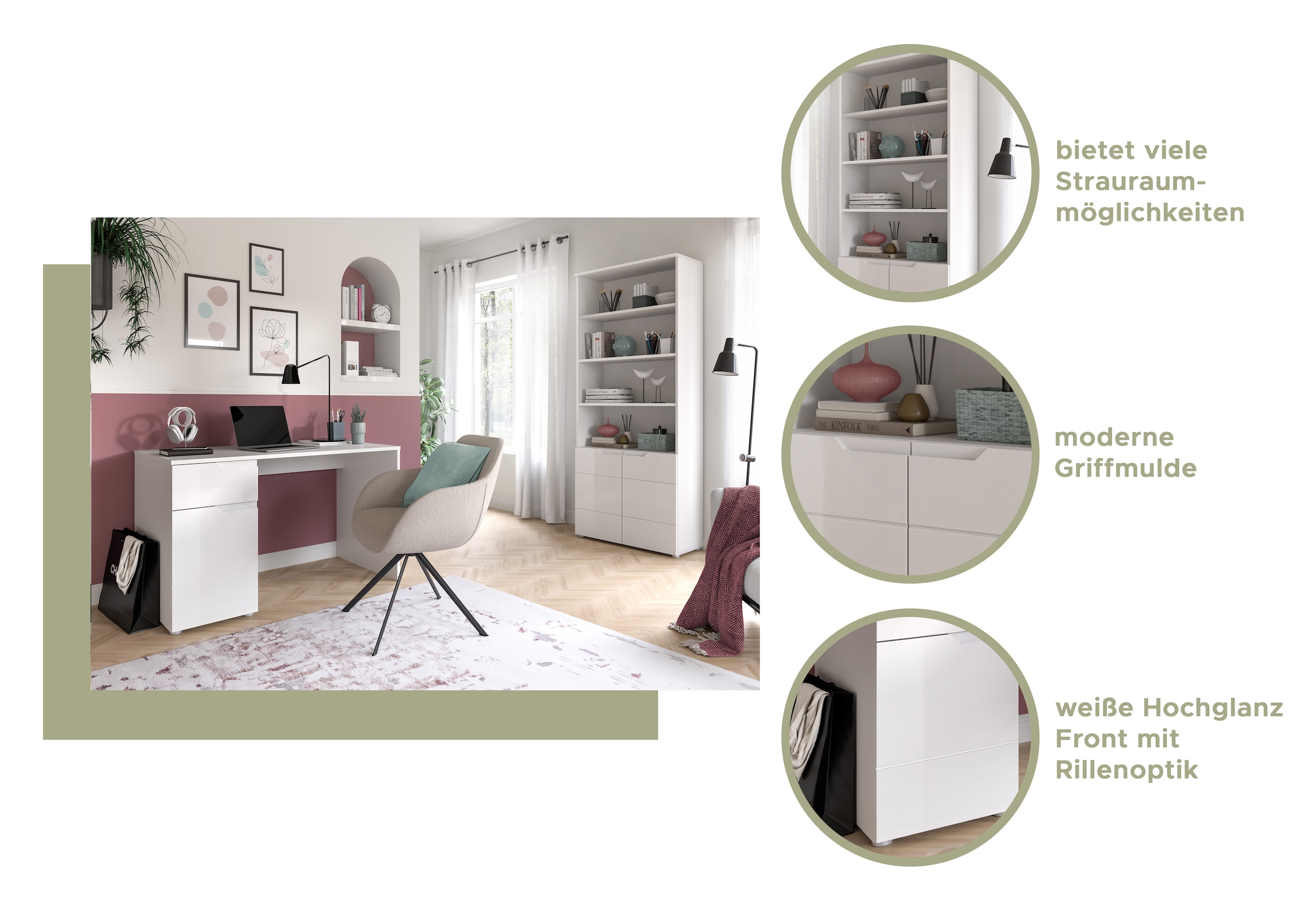 INOSIGN Aktenschrank »CAPRI, 2 Türen inkl. eingefasster Griffmulde, 5 Einlegeböden«, Mehrzweckschrank, Aktenregal, Regal, Stauraumregal, Universalschrank