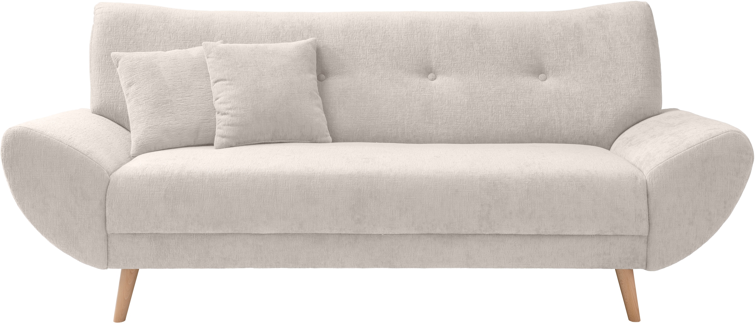 3-Sitzer HOME AFFAIRE, B:205cm H:82cm T:87cmweiß, 100% Polyester, Sofas, "Basta"