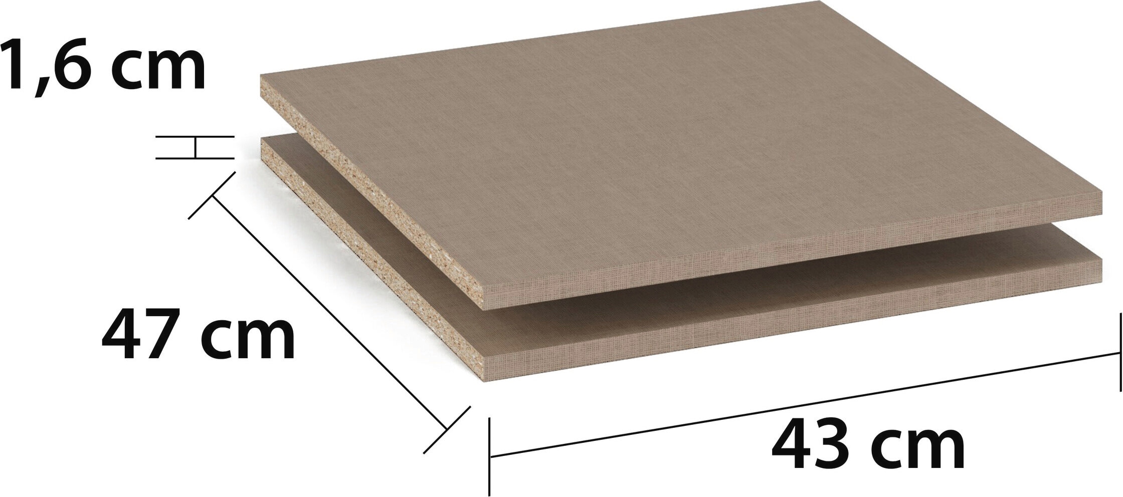 rauch Einlegeboden "Zubehör für rauch-ONE Schränke Kleiderschrank Garderobe" Breite 43 cm, Tiefe 47 cm, MADE IN GERMANY