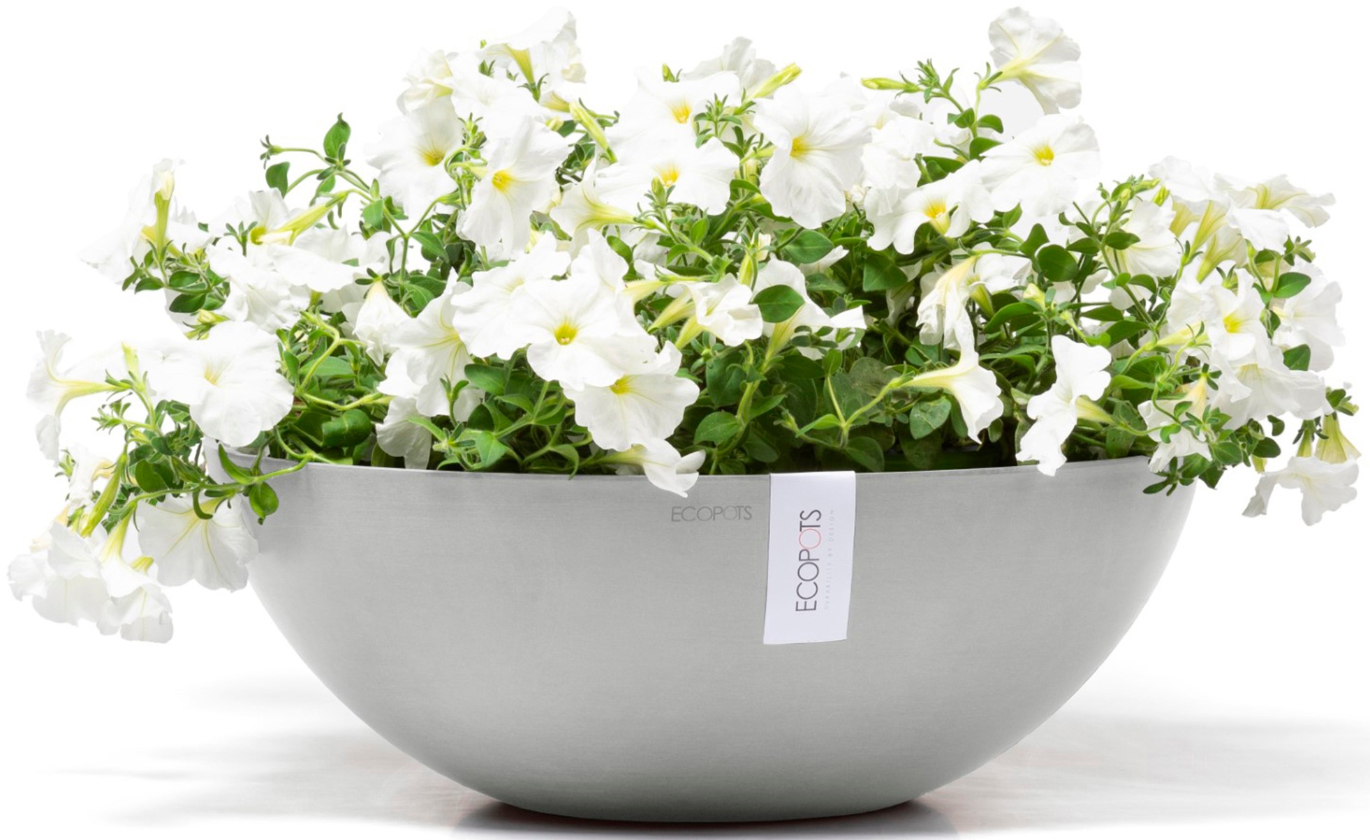 ECOPOTS Blumentopf »Vienna 50 Weißgrau«, für innen und außen: frostsicher, bruchsicher und lichtbeständig