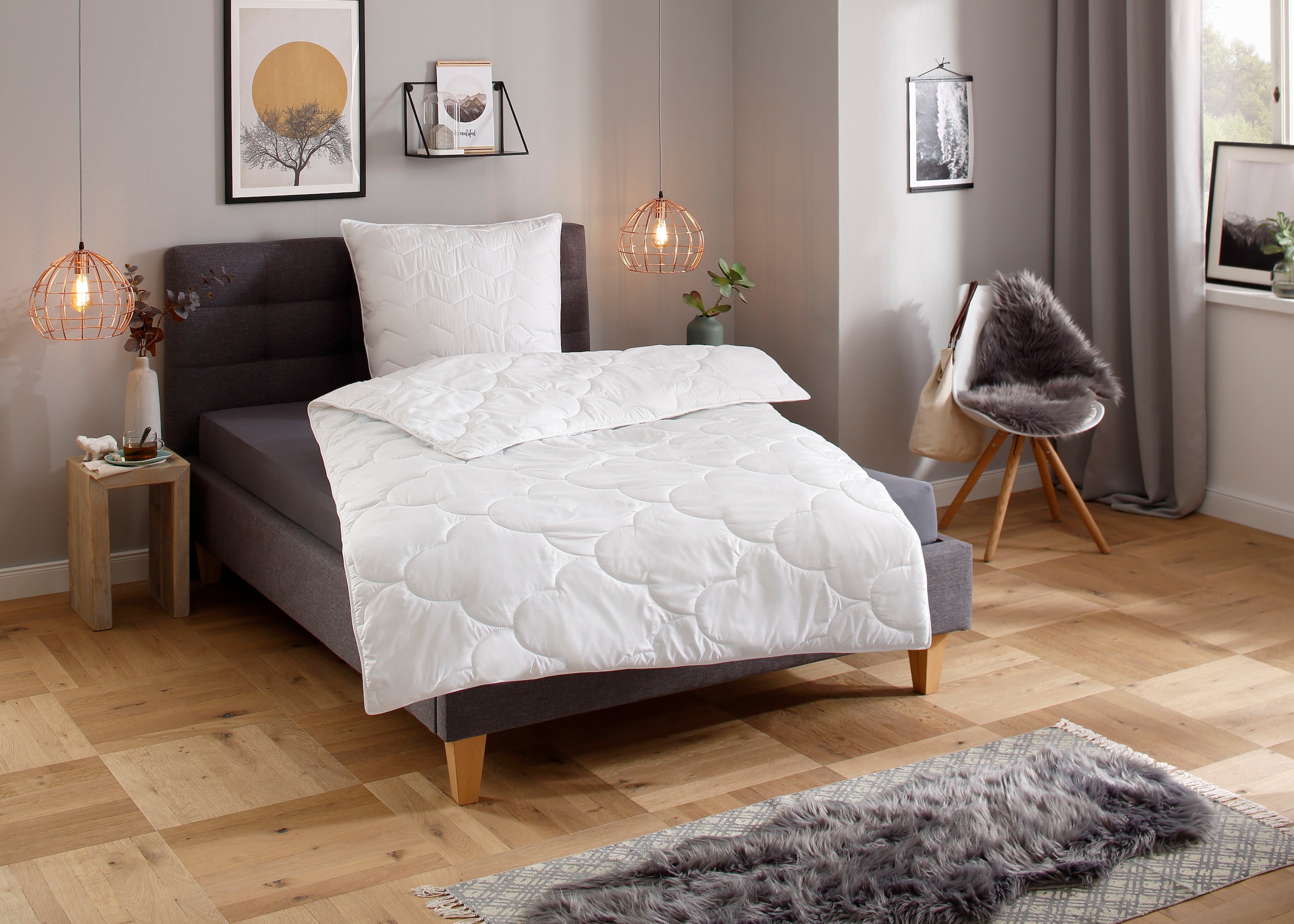 OTTO home Microfaserbettdecke "Mondschein, Bettdecke 135x200 cm, 155x220 cm, 200x200 cm" warm Füllung Polyester 1 Stk. tlg. Bettdecken, Sommer, Winter; allergiker geeignet (Hausstauballergiker)