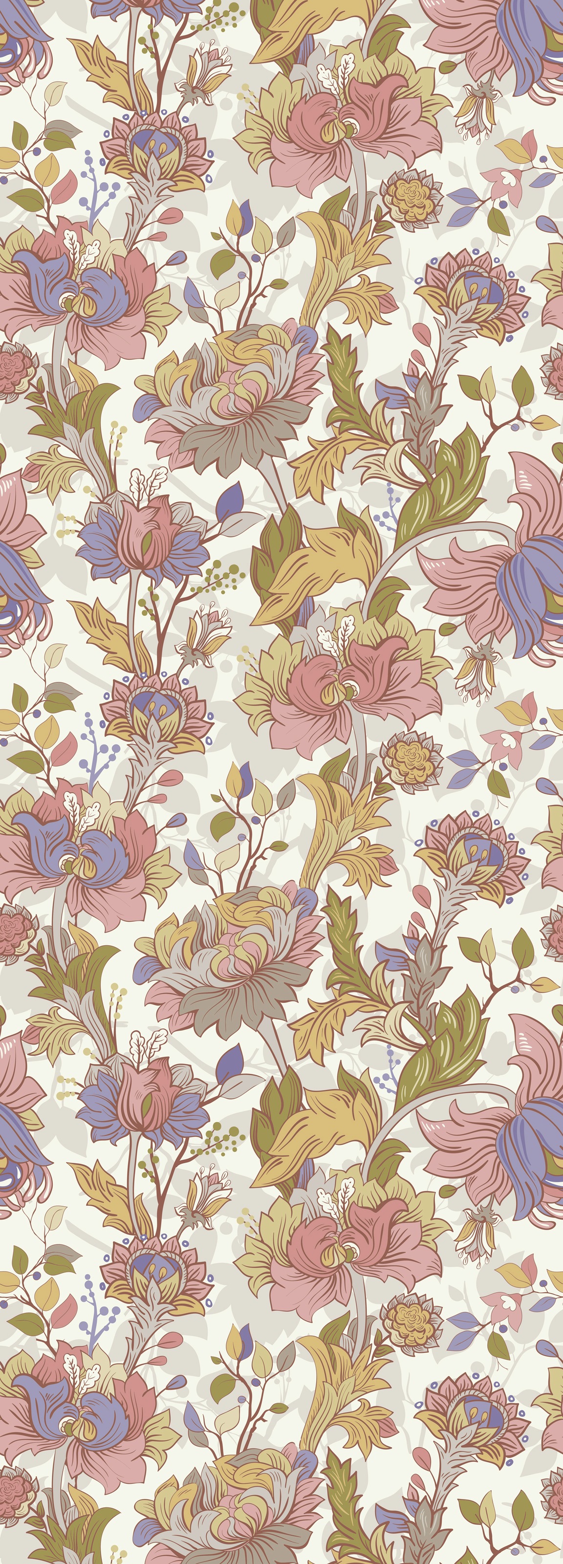 queence Vinyltapete "Rene" Motiv bedruckt botanisch floral gemustert natürlich glatt 90x250cm, selbstklebend, kinderleichte Anbringung, Sticker