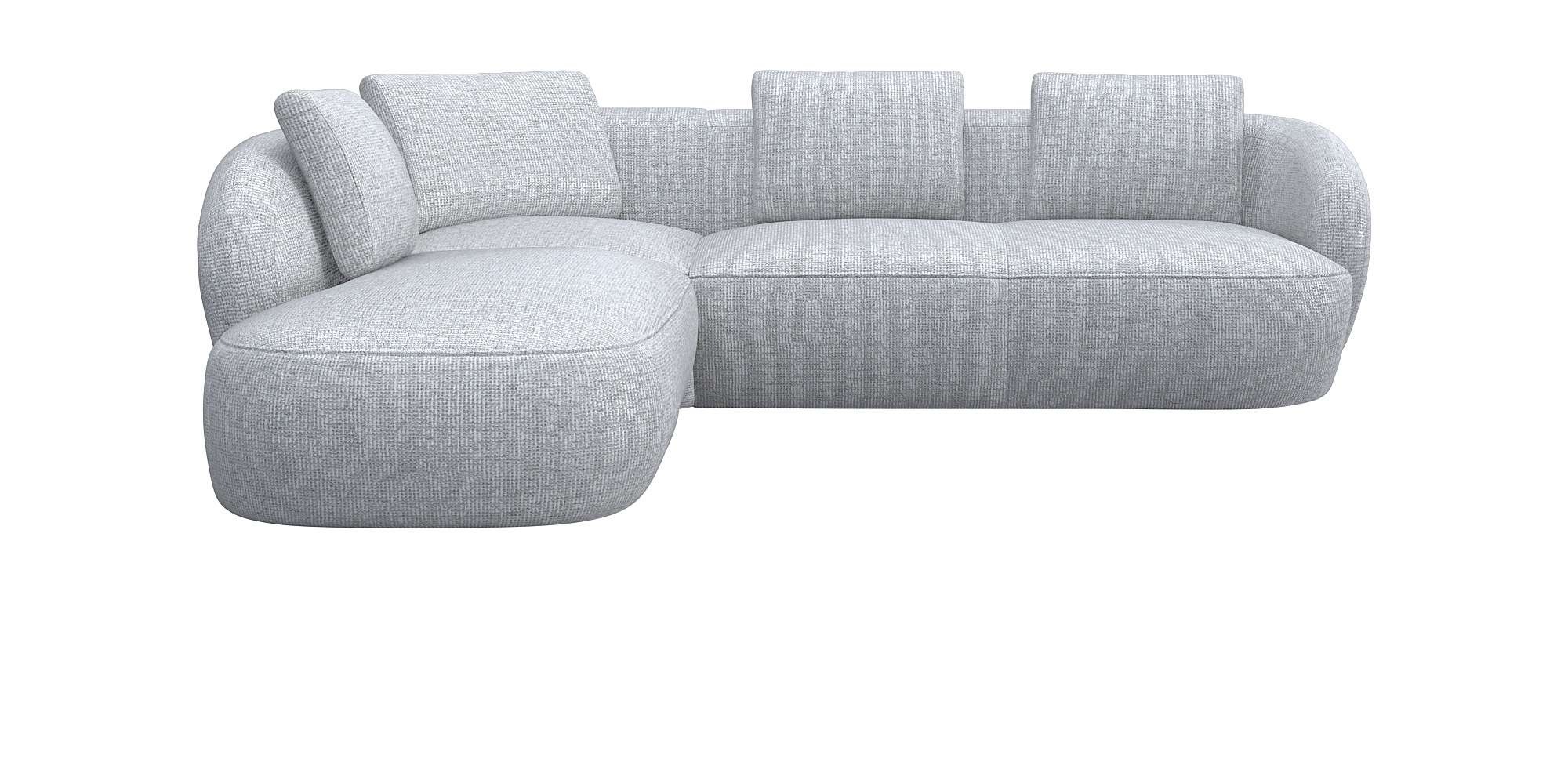 FLEXLUX Ecksofa "Torino, rund, L-Form, Sofa-Ecke mit Ottomane", Modernes, o günstig online kaufen