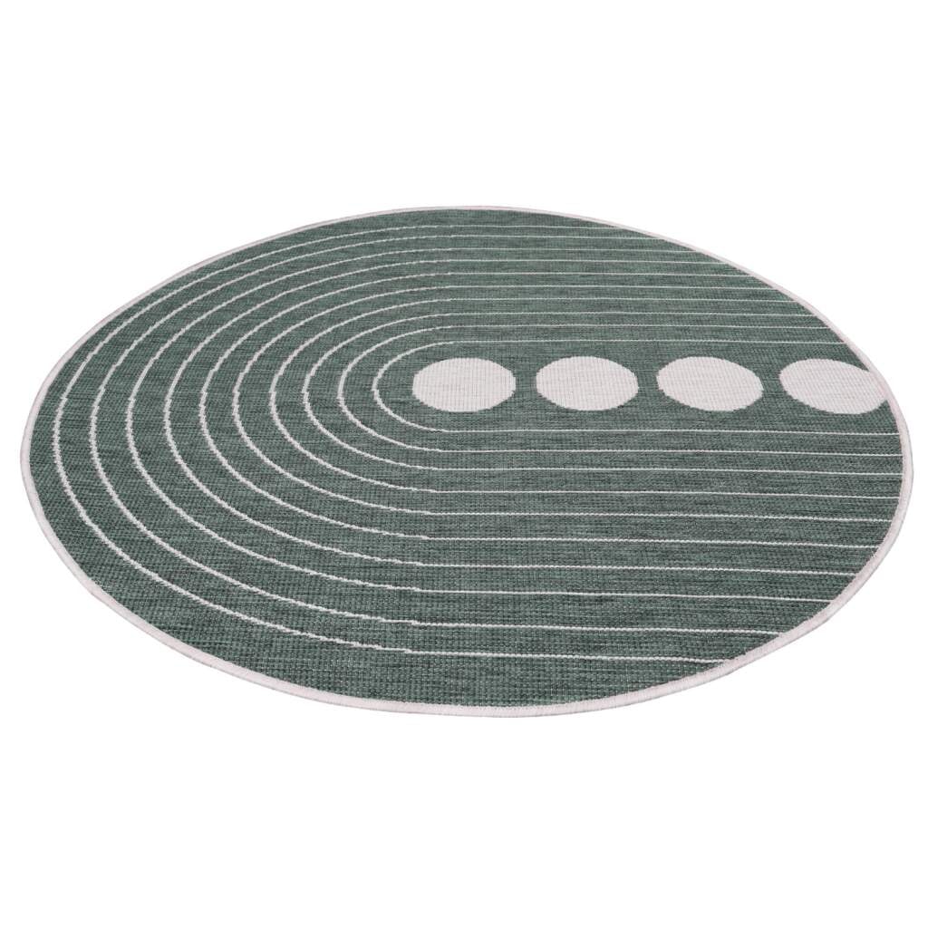 Carpet City Outdoorteppich »DUO RUG 5739«, rund, 5 mm Höhe, Wendeteppich Wetterfest In- & Outdoor, Balkon, Terrasse, Wohnzimmer