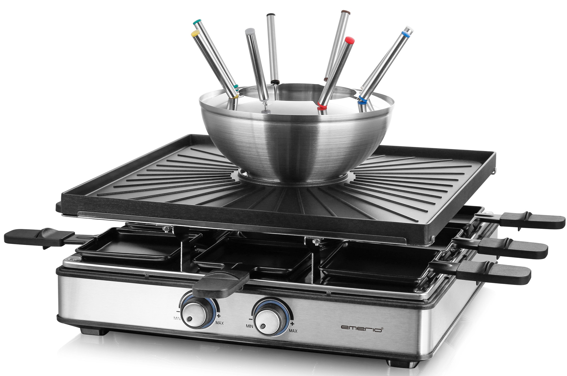 Emerio Raclette "RG-128187" 8 Stk. Raclettepfännchen 2.200 W 3in1 Raclette günstig online kaufen