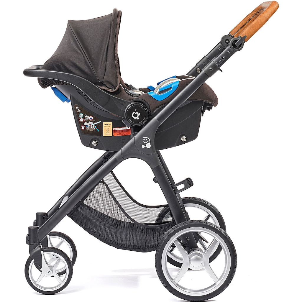 Gesslein Kinder-Buggy »Smiloo Happy +, schwarz/cognac, stahlgrau«, mit Einhand-Faltmechanismus; Kinderwagen