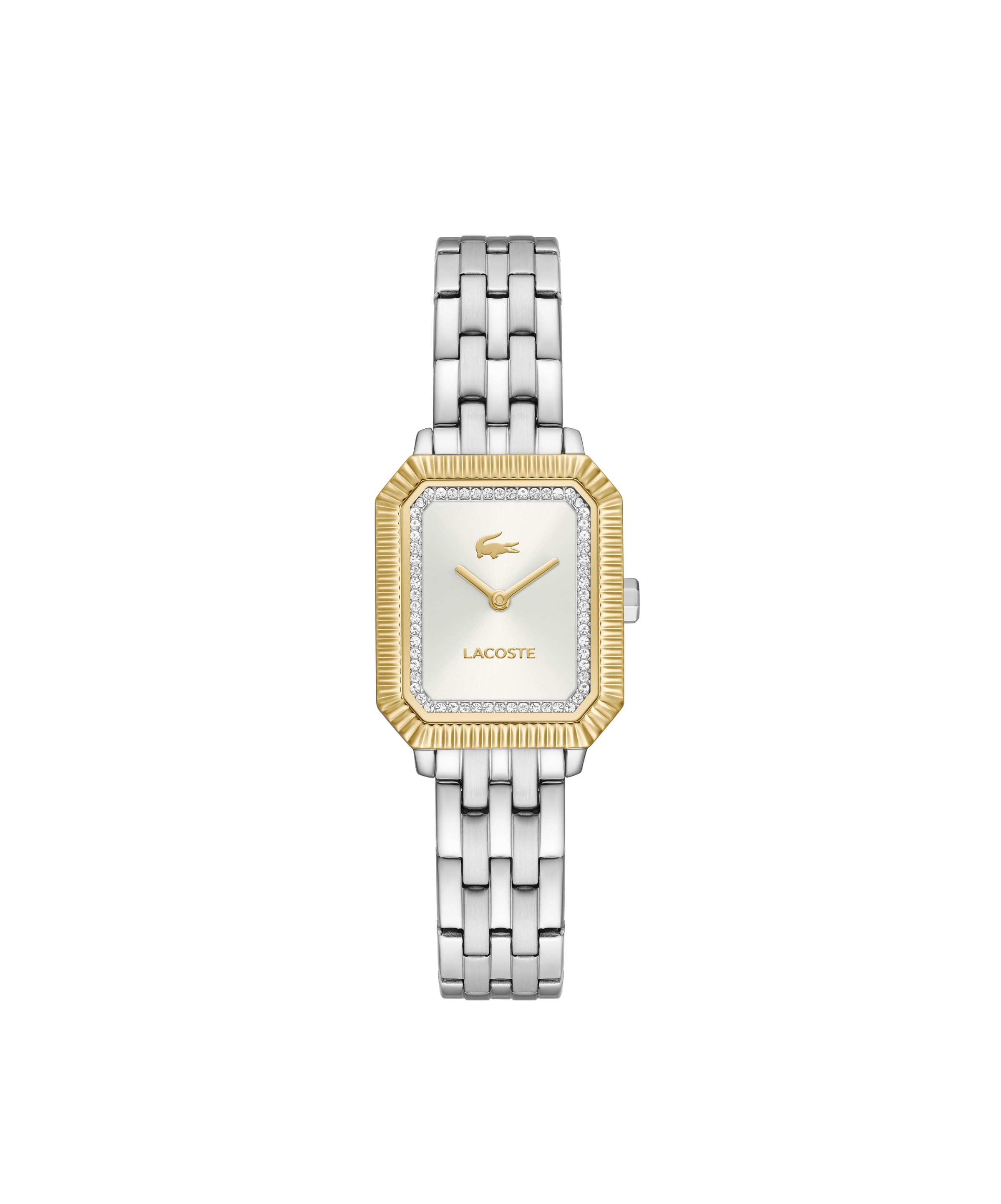 "Quarzuhr LACOSTE ""LACOSTE PARISIENNE"", gold (silberfarben), Armbanduhren, Damen, Quarzuhr, Armbanduhr, Damenuhr, Edelstahlarmband, analog