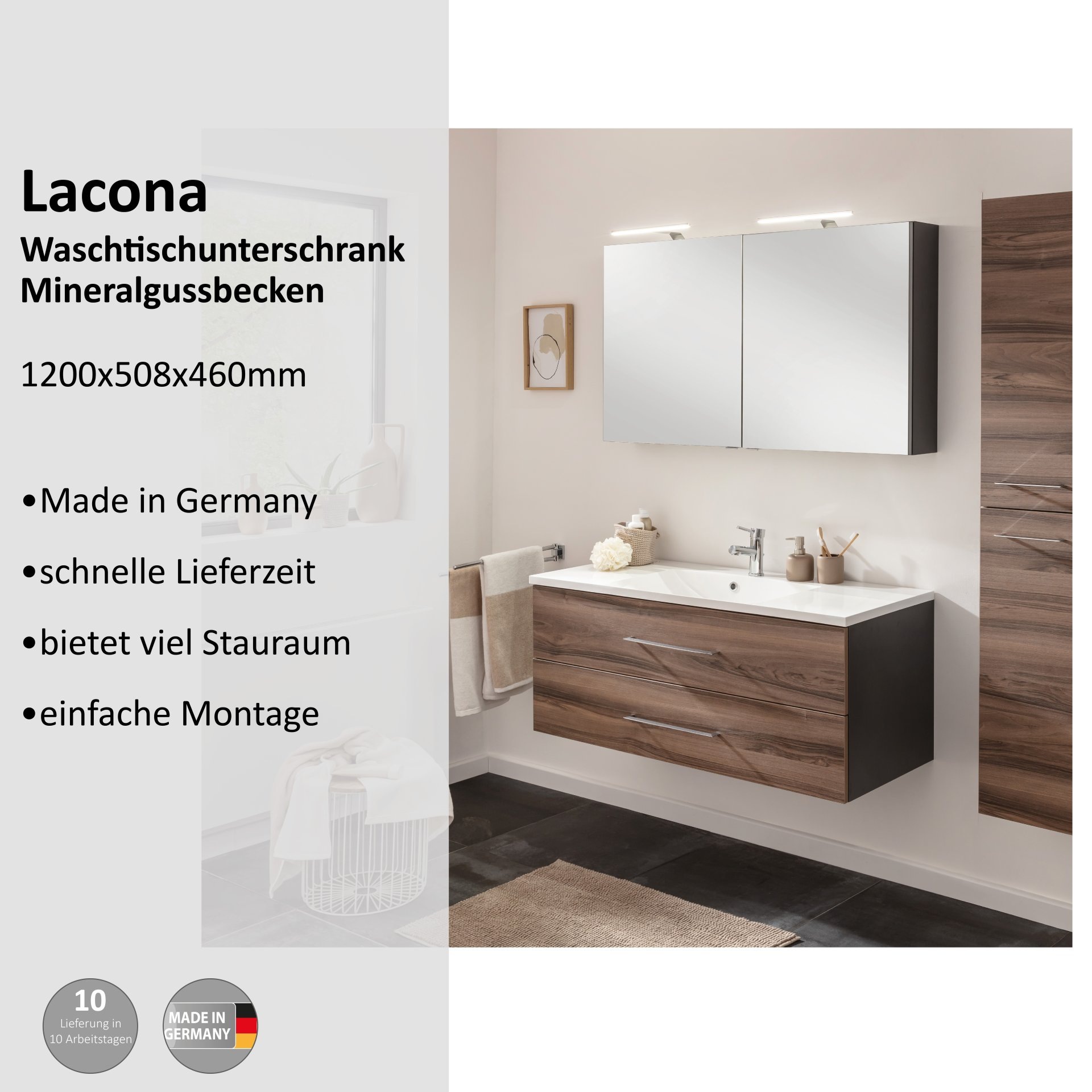 Thumbnail - welltime Waschtisch "Lacona"