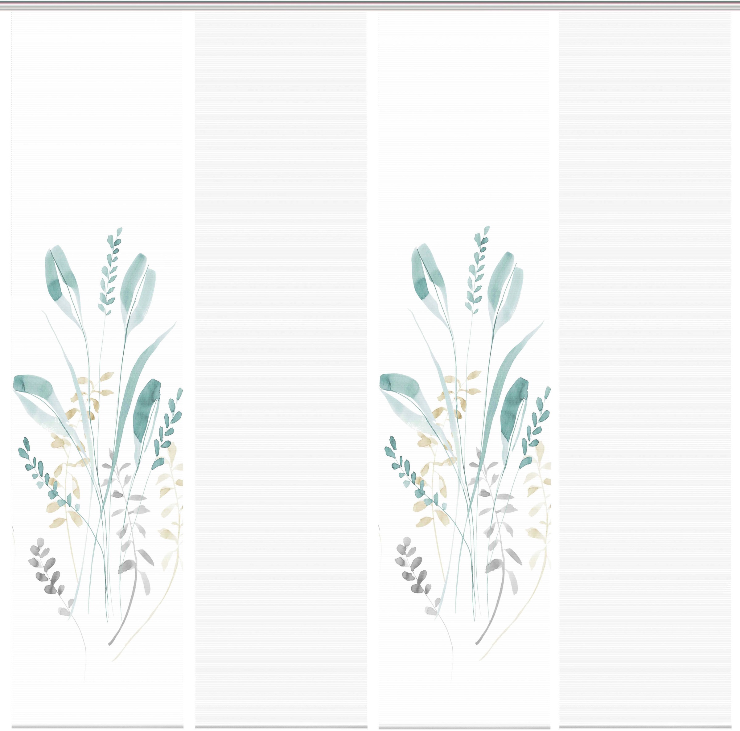 Thumbnail - Vision S Schiebegardine "AYENE 4er SET" Paneelwagen 4 Stk. tlg. Schiebevorhang Digidruck 4er Set AYENE