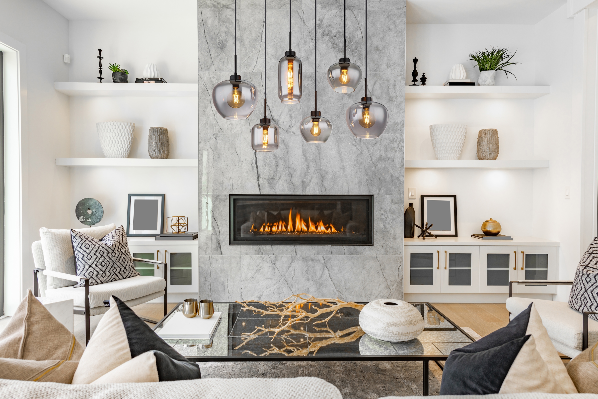 GLOBO LIGHTING Hängeleuchte »MATT« E27 1 Stk. Hängeleuchte Schwarz, Rauchglas, 4 Glasformen, höhenkürzbar, E27