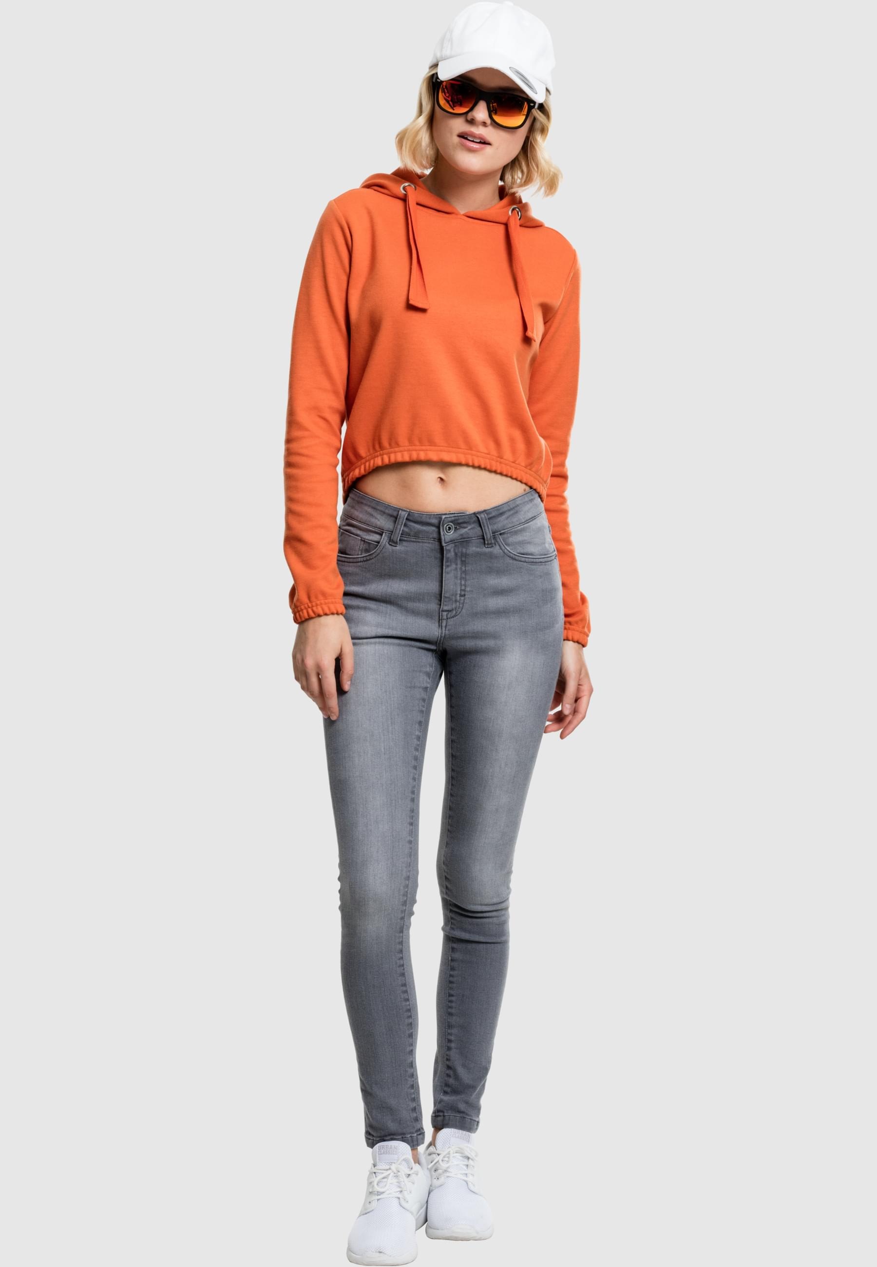 URBAN CLASSICS Rundhalspullover »Urban Classics Damen Ladies Interlock Short Hoody«, (1 tlg.)