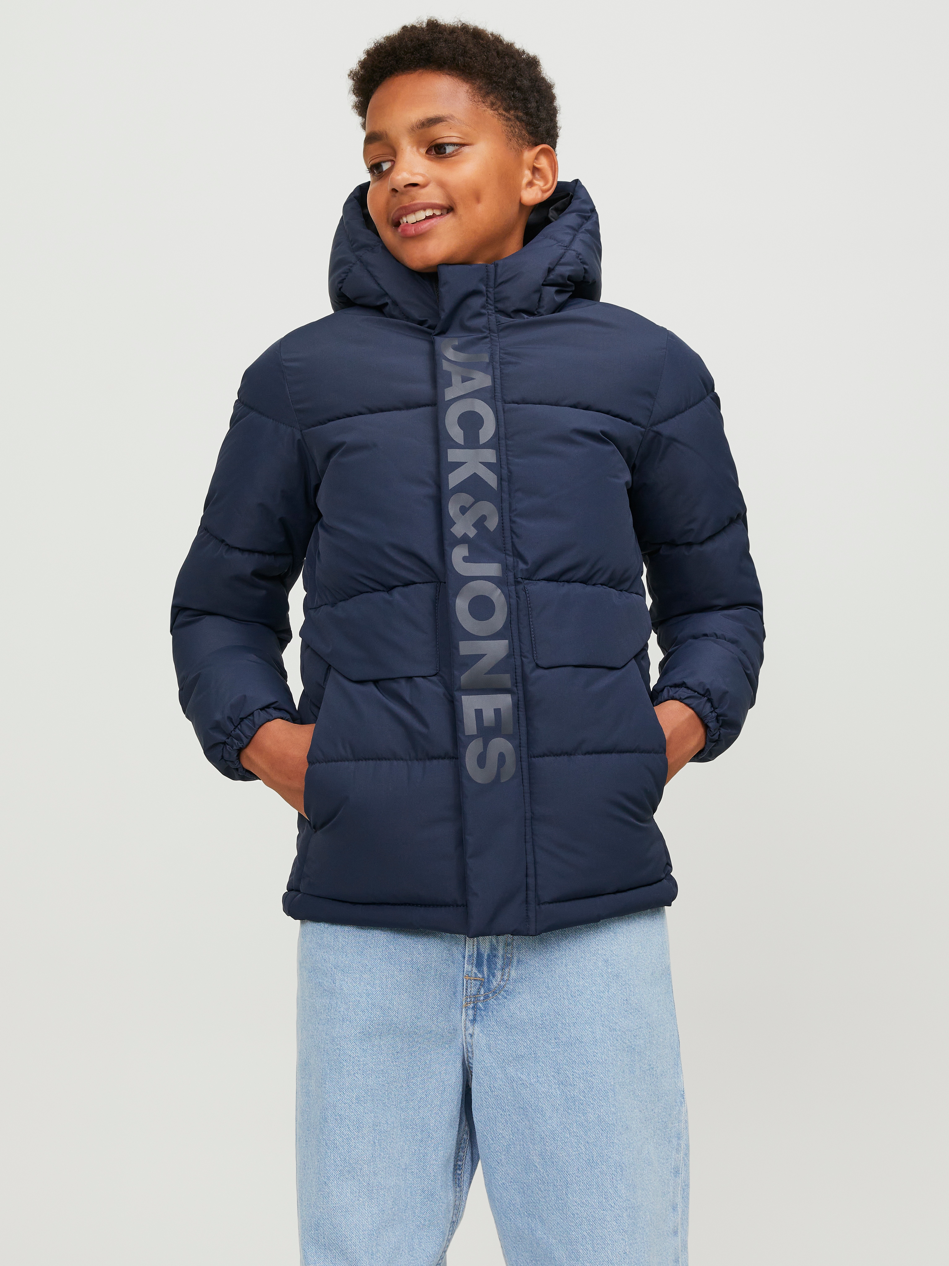 Jack & Jones Junior Steppjacke "JCOSPEED PUFFER SN JNR" mit Kapuze Polyester, regular fit