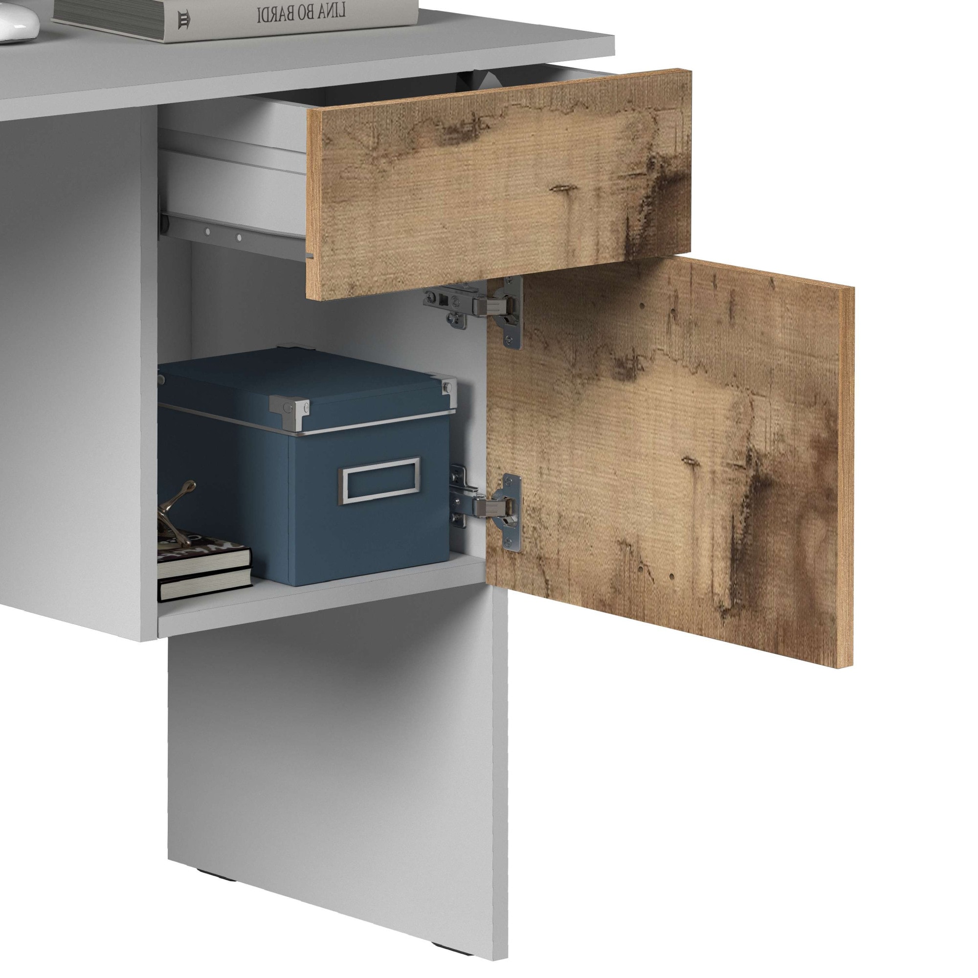 INOSIGN Schreibtisch »Coro, kleiner Computertisch, Bürotisch«, mit 1 Tür & 1 Schublade, Breite 110 cm, Made in Italy