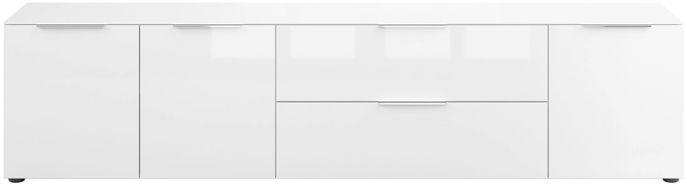 Manjana Möbel Lowboard "Lowboard mit Chrom oder Schwarz matten Metallgriffe günstig online kaufen