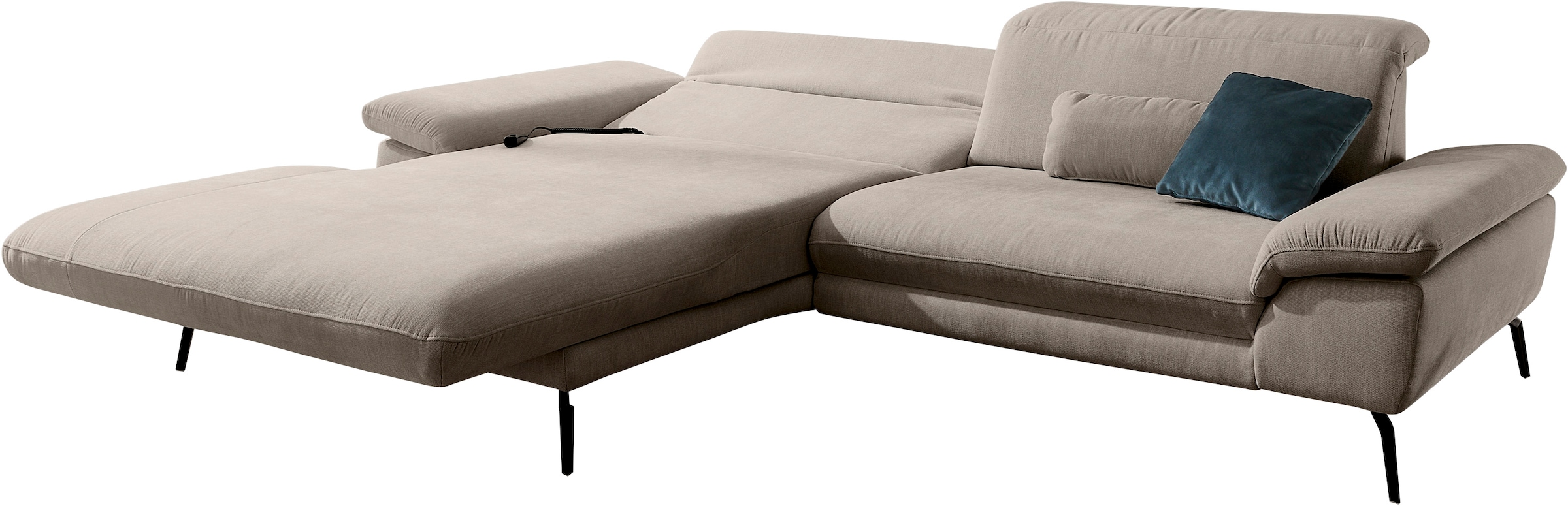 Die PlanBar Ecksofa »MP-IN22025 L-Form«, mit Kopfteilverstellung, wahlweise mit motorischem Canape
