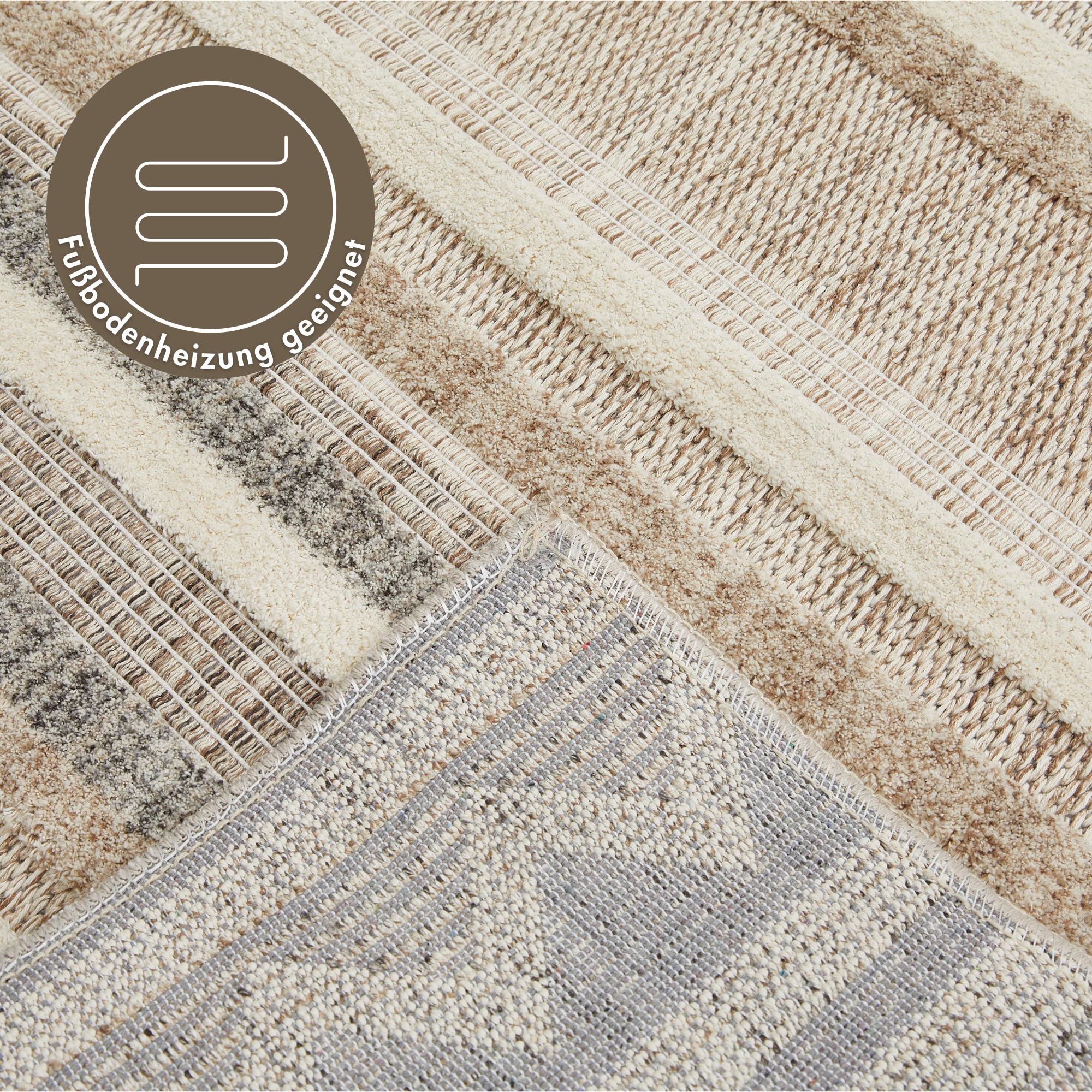 LUXOR living Teppich »Crosby«, rechteckig, 7 mm Höhe, Rauten Design, Boho-Style, Wohnzimmer, Schlafzimmer