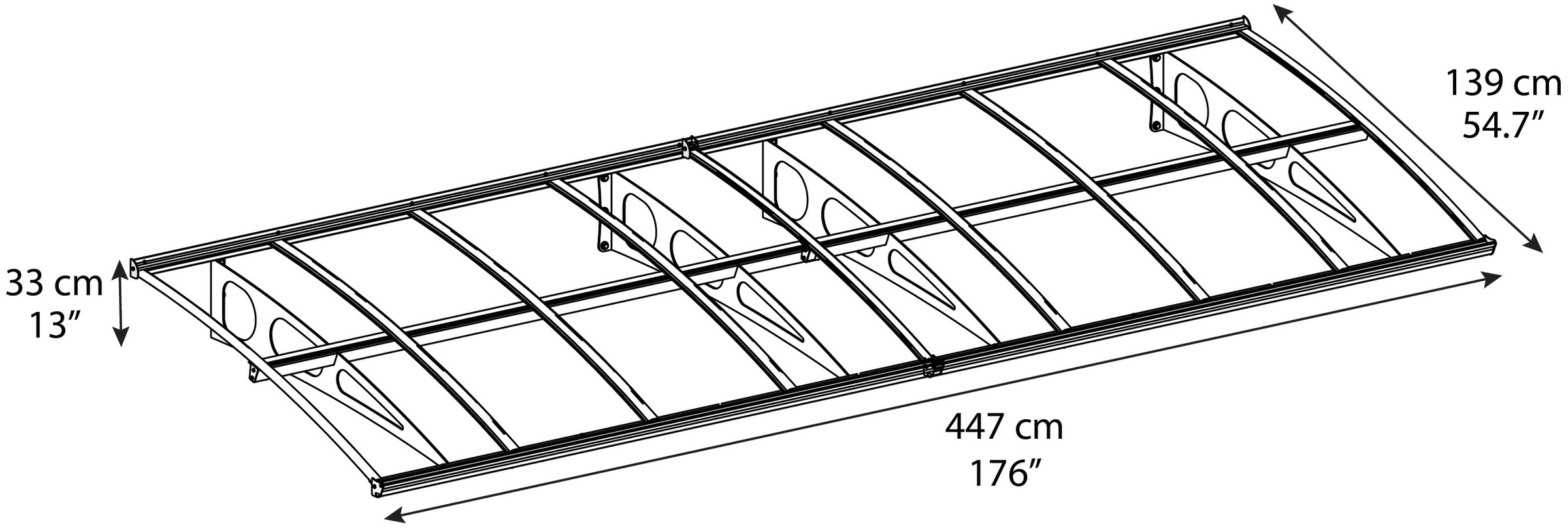 Palram - Canopia Vordach »Bordeaux 4460« BxT: 447x139 cm