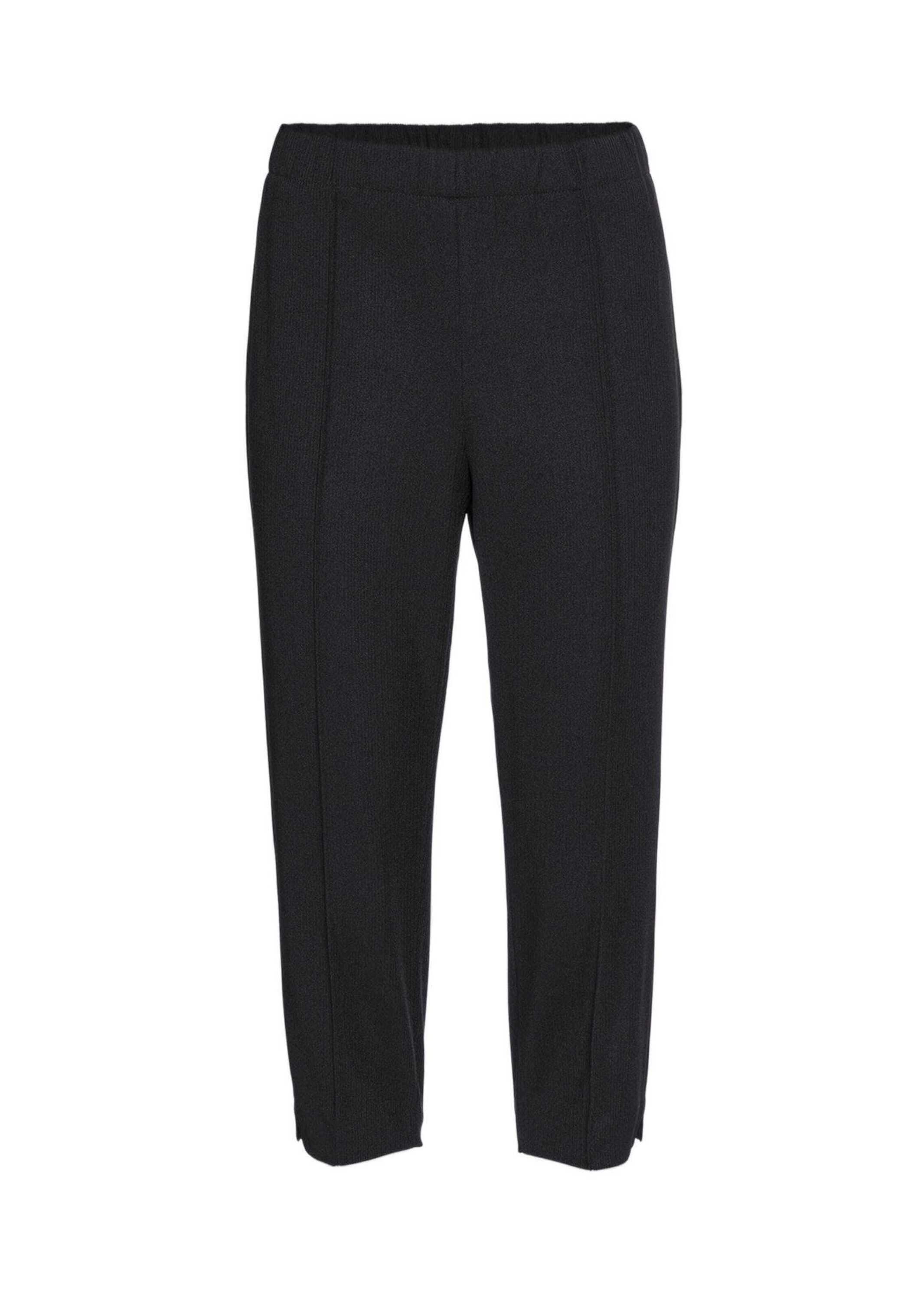 Caprihose GOLDNER "Trageangenehme 7/8-Rippenhose", Damen, Gr. 50, N-Gr, schwarz, Obermaterial: 100% Polyester COOLMAX PES(Coolmax)., Hosen Caprihose
