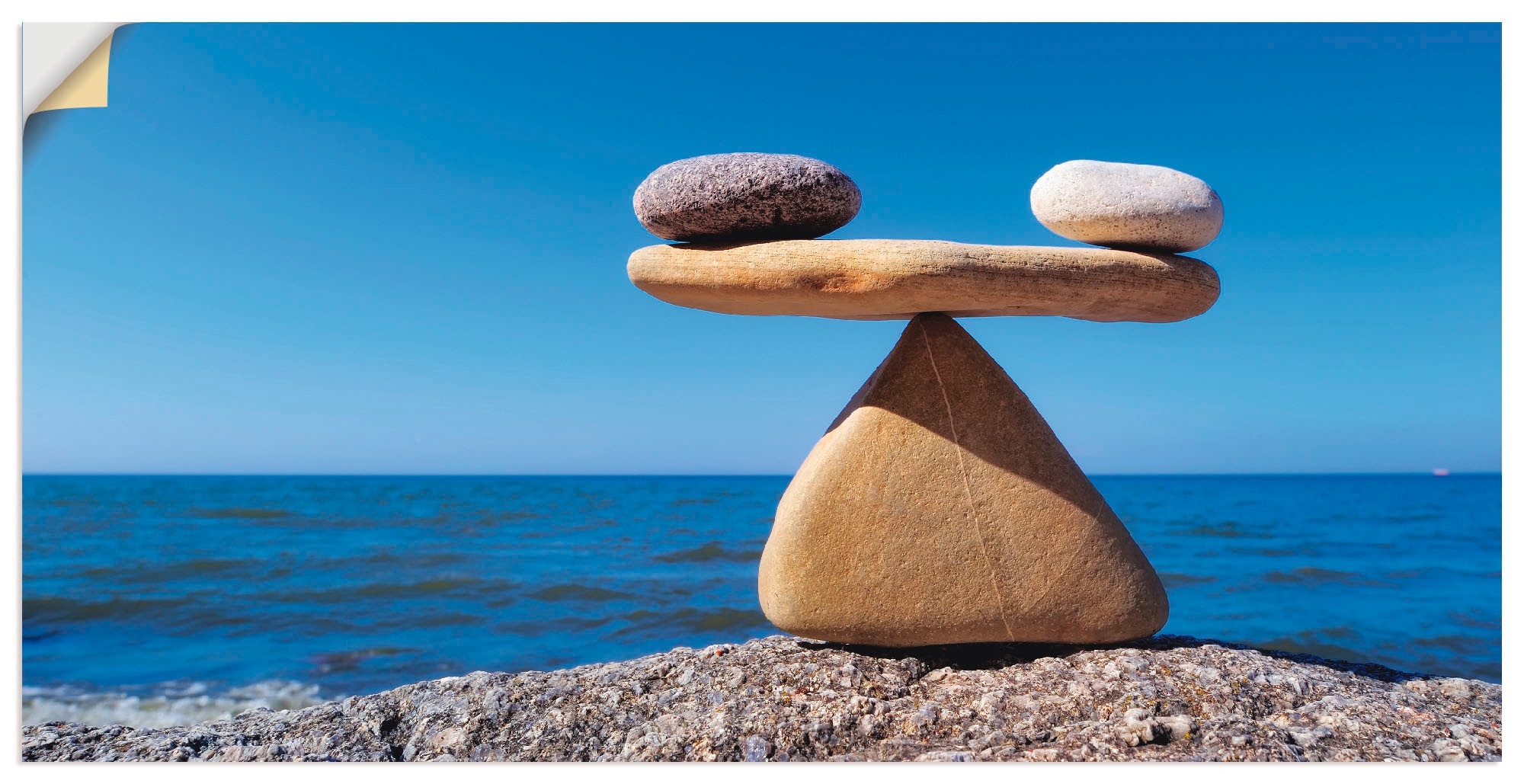 Artland Wandbild »Gleichgewicht (1 Leinwandbild, St.), oder BAUR versch. Alubild, Poster - als bestellen Größen | Steine in Wandaufkleber Meer«, Zen