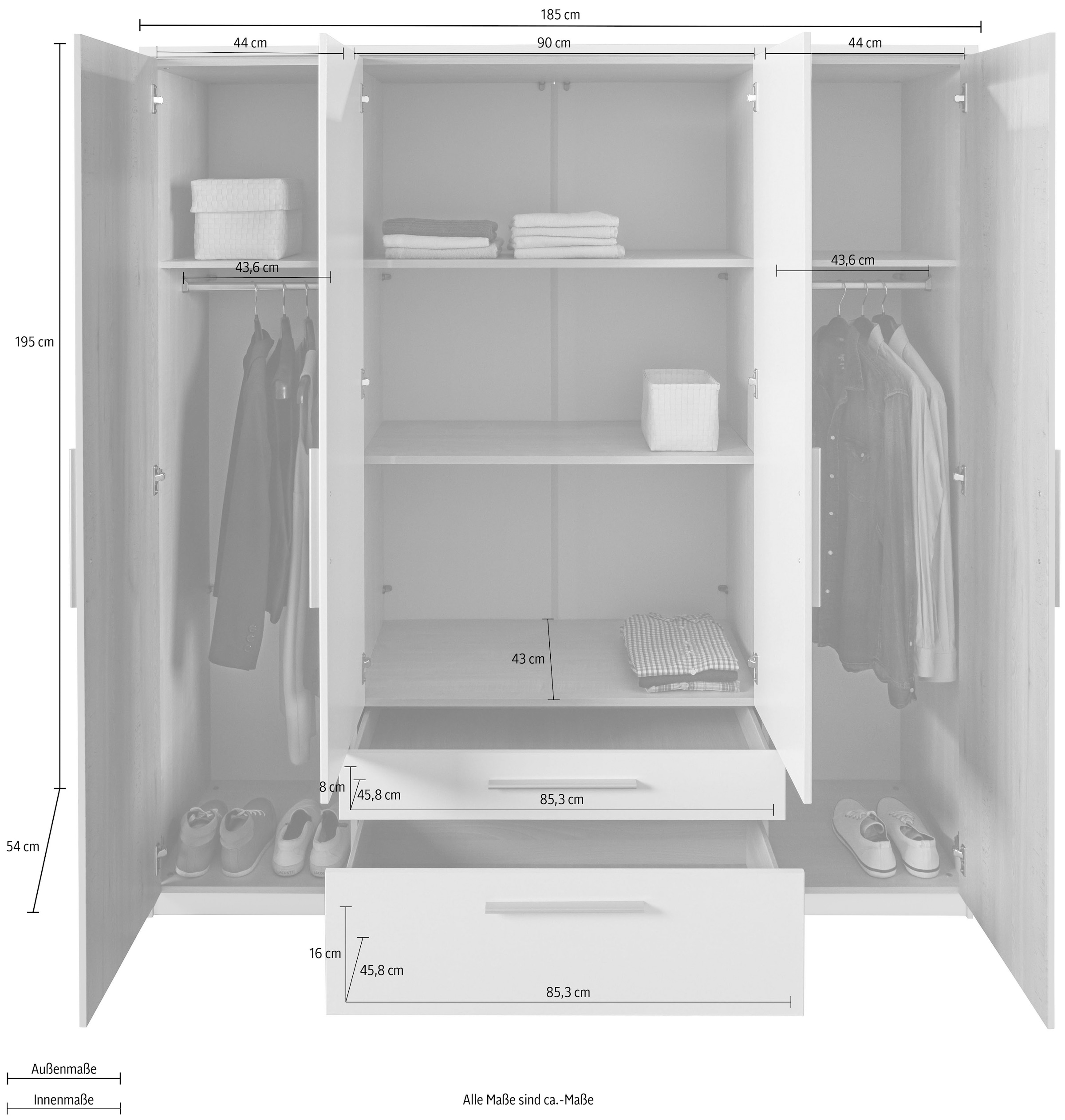 priess Kleiderschrank, in 3 Breiten