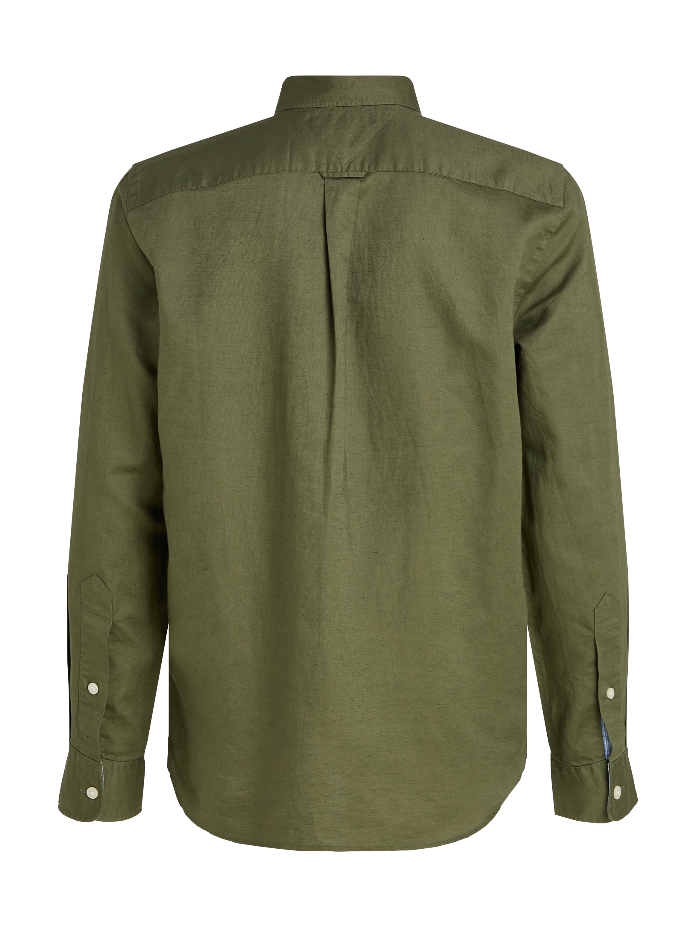 Tommy Hilfiger Langarmhemd »LINEN BLEND SOLID RF SHIRT«, mit Button-down-Kragen
