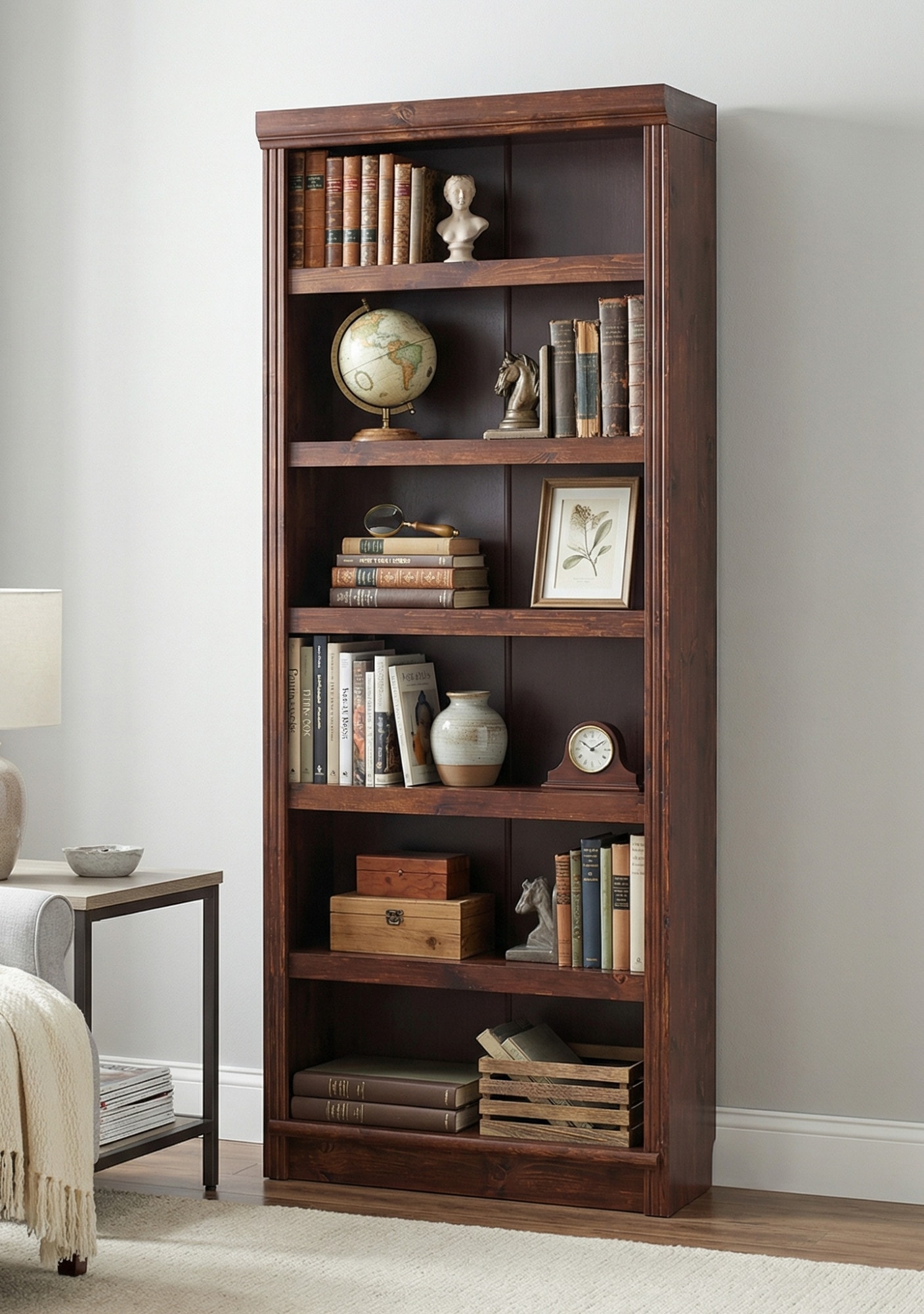 OTTO home Bücherregal "Soeren Regal B/T/H: 80/29/185 cm, 6 Fächer" aus massiver Kiefer, FSC-zertifiziert