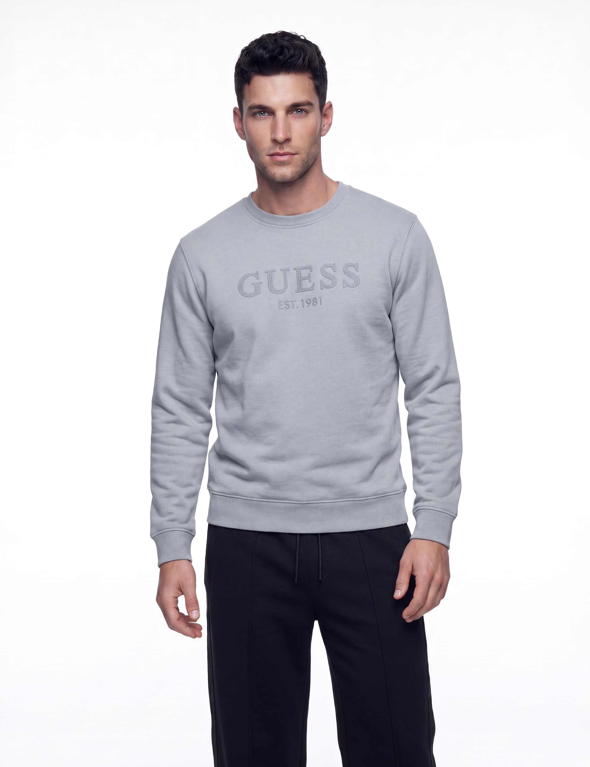 Guess Sweatshirt , gestickter Logo-Schriftzug, Baumwoll-Mix, Regular Fit
