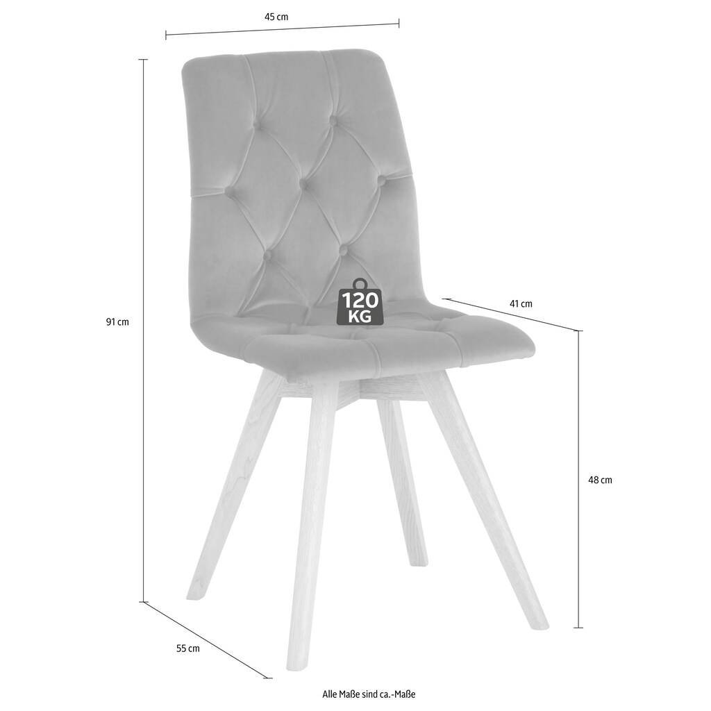 andas Esszimmerstuhl »Rania«, (Set), 6 St., Samtoptik