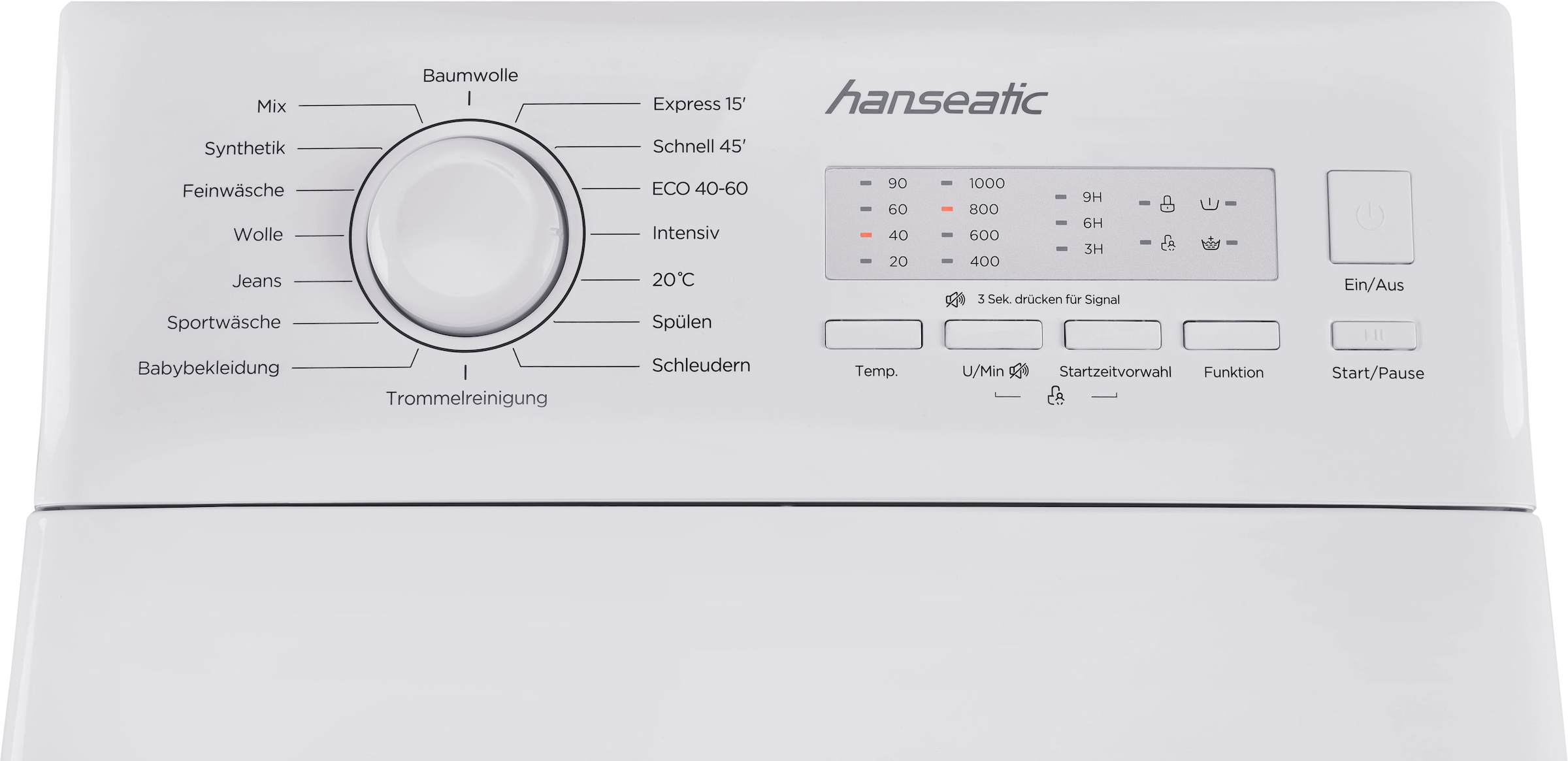 Hanseatic Waschmaschine Toplader, HTW510D, 5 kg, 1000 U/min, Mengenautomatik,  Überlaufschutzsystem | BAUR