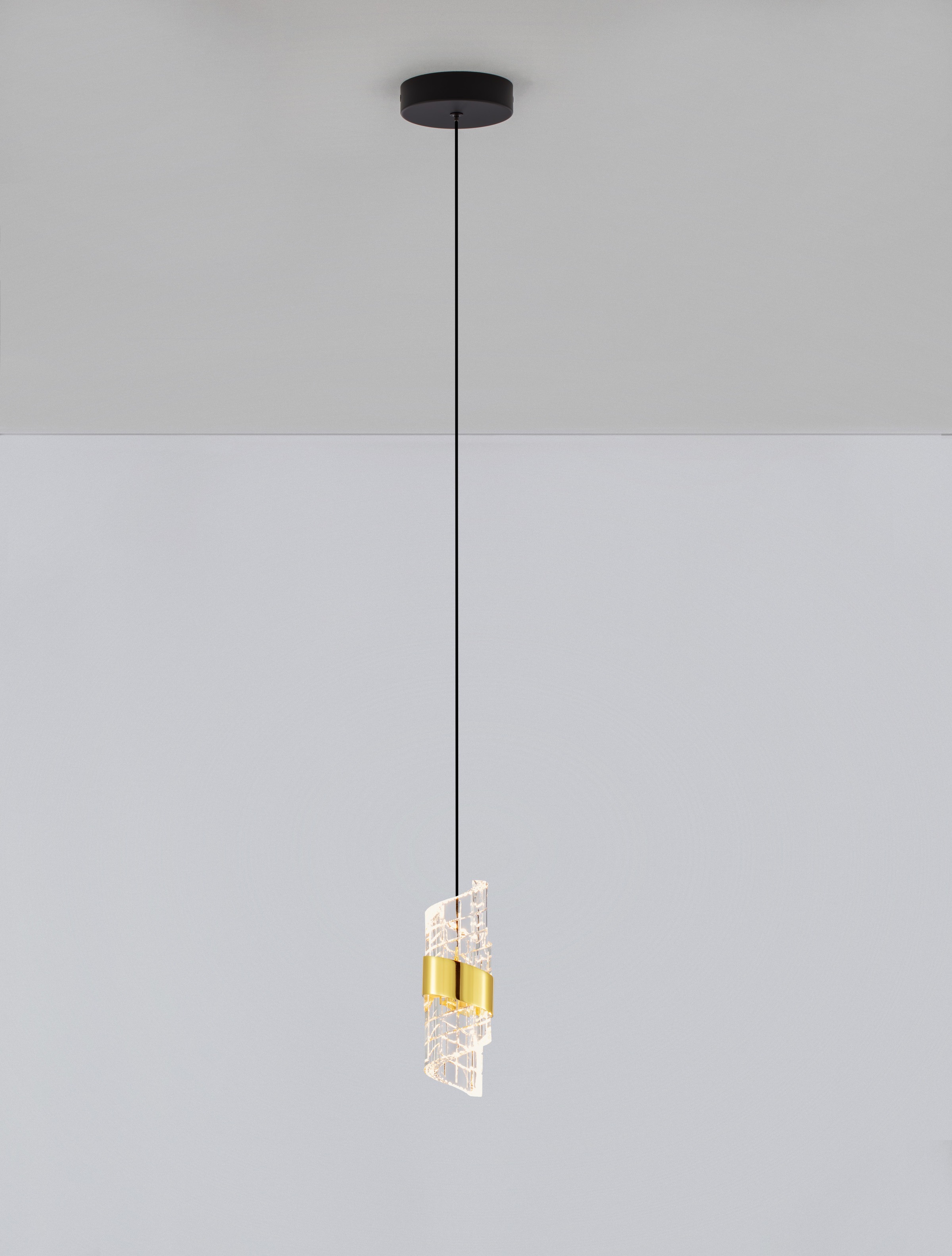 NOVA LUCE Pendelleuchte "SENECA", schwarz, gold, 1, Ø 6,5cm H: 150cm, 1 Stk., Leuchten, Pendelleuchte 3