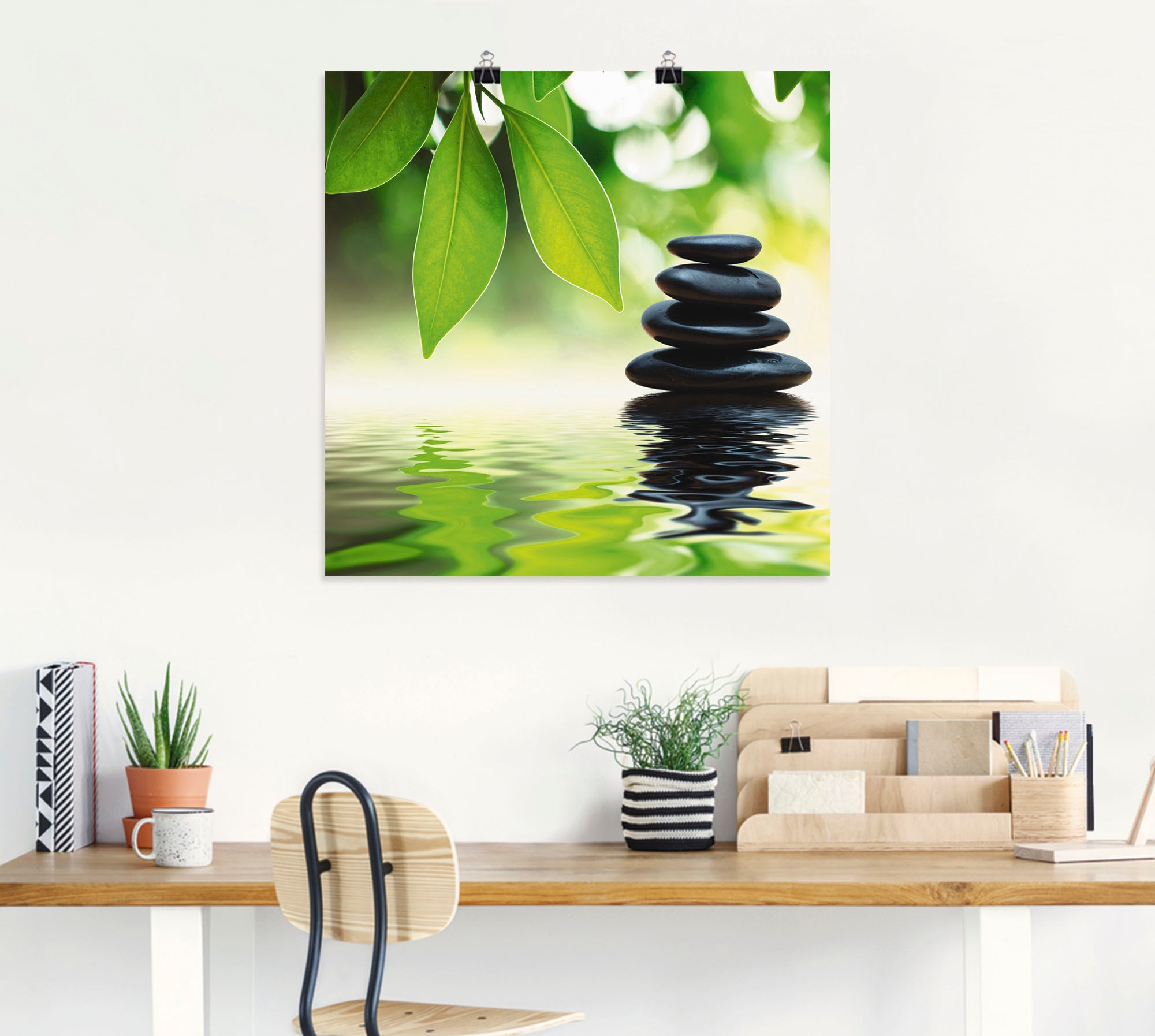 Artland Wandbild "Zen Steinpyramide auf Wasseroberfläche", Zen, (1 St.), al günstig online kaufen