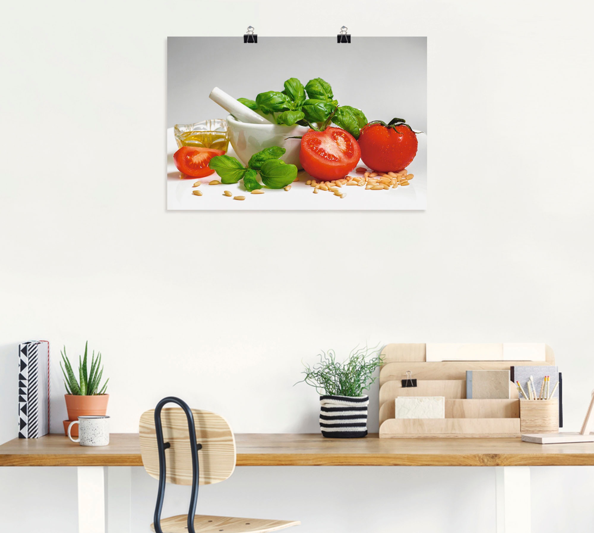 Artland Wandbild »Bereit für Pesto«, Lebensmittel, (1 St.), als Leinwandbild, Poster, Wandaufkleber in verschied. Größen